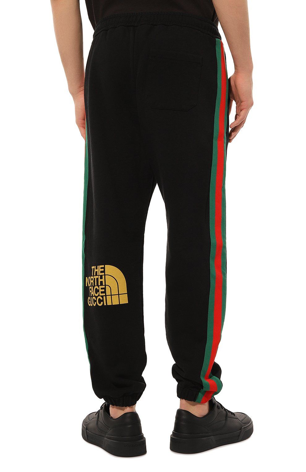image of Gucci X North Face Black Web & Logo Print Sweatpants Medium, Men's (Size 32)