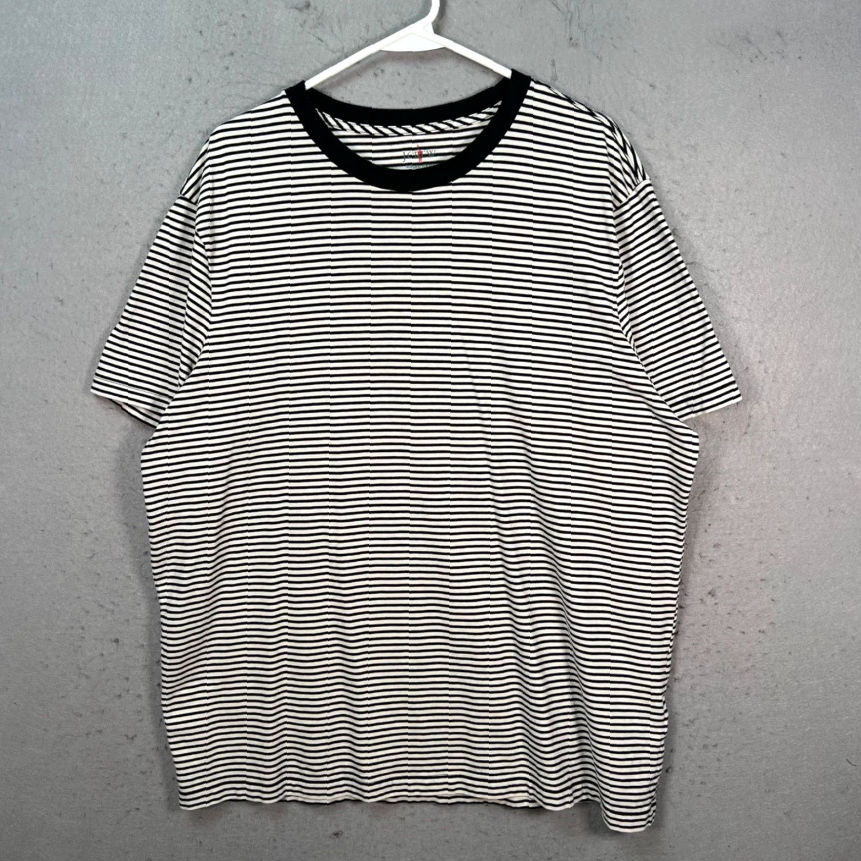 J.Crew J. Crew Mens XL Sueded Jersey Striped T-Shirt Black & White 100% Cotton Size US XL / EU 56 / 4 - 2 Thumbnail