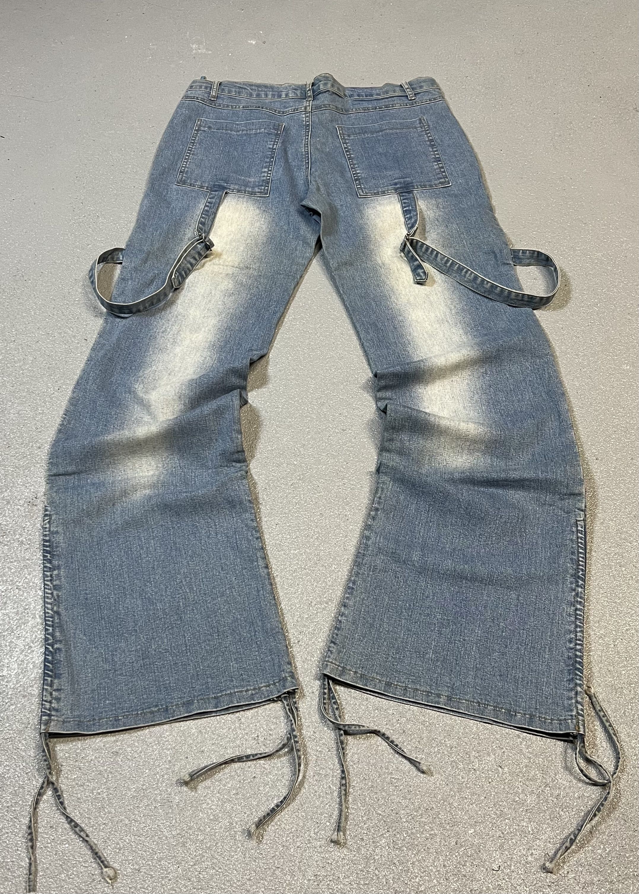 Japanese Brand × Number (N)ine × Tornado Mart Y2K flare bell-bottom bondage jeans. Size US 33 - 3 Thumbnail