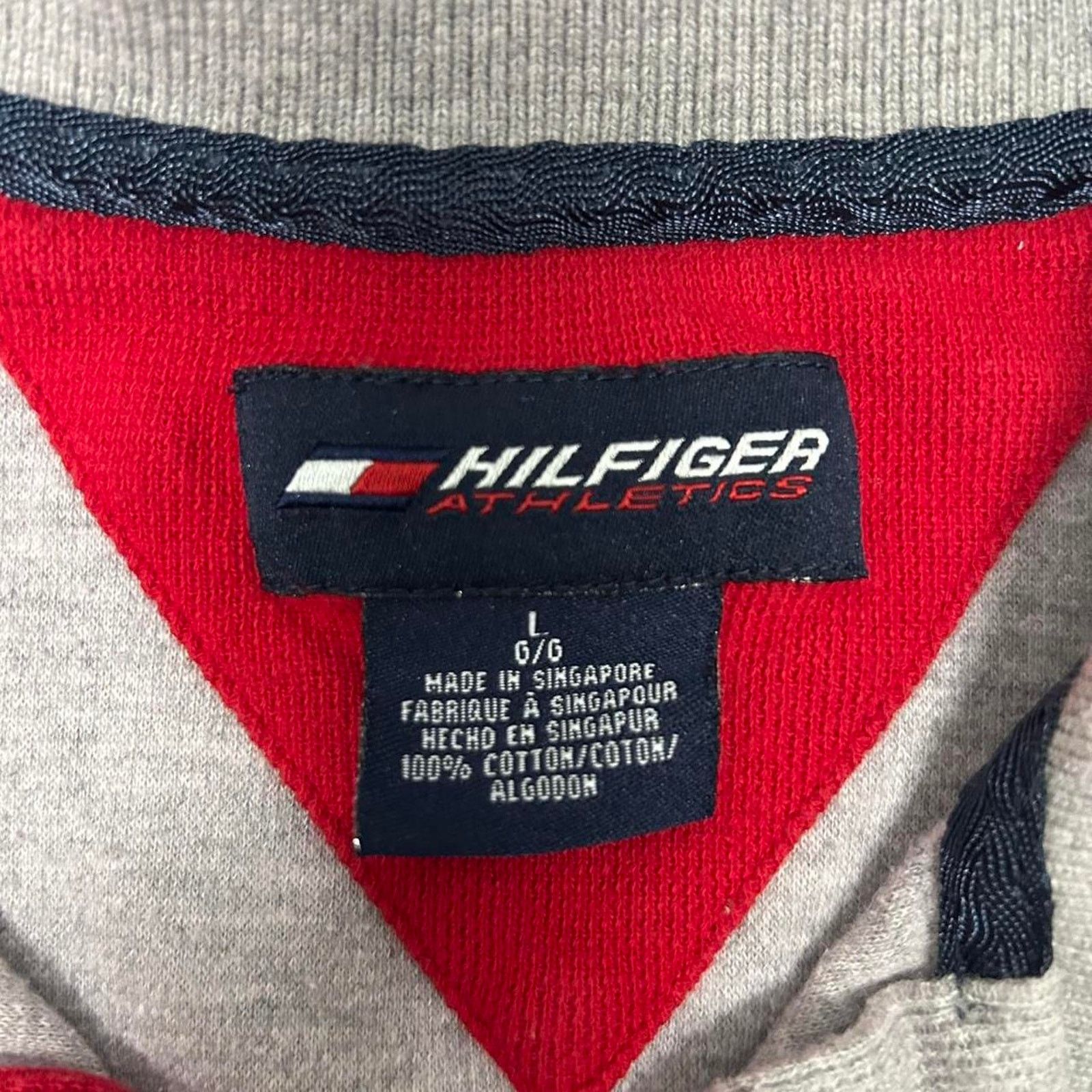 Tommy Hilfiger VTG/Y2K Red and grey Tommy Hilfiger polo shirt Size US L / EU 52-54 / 3 - 4 Thumbnail