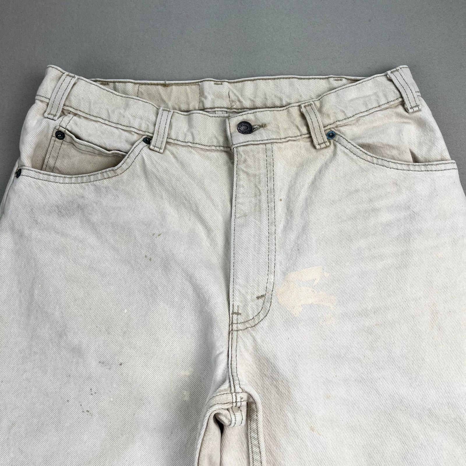 Levi's Vintage Levis 550 Jeans Mens Cream Denim Relaxed Fit Size US 32 / EU 48 - 6 Thumbnail