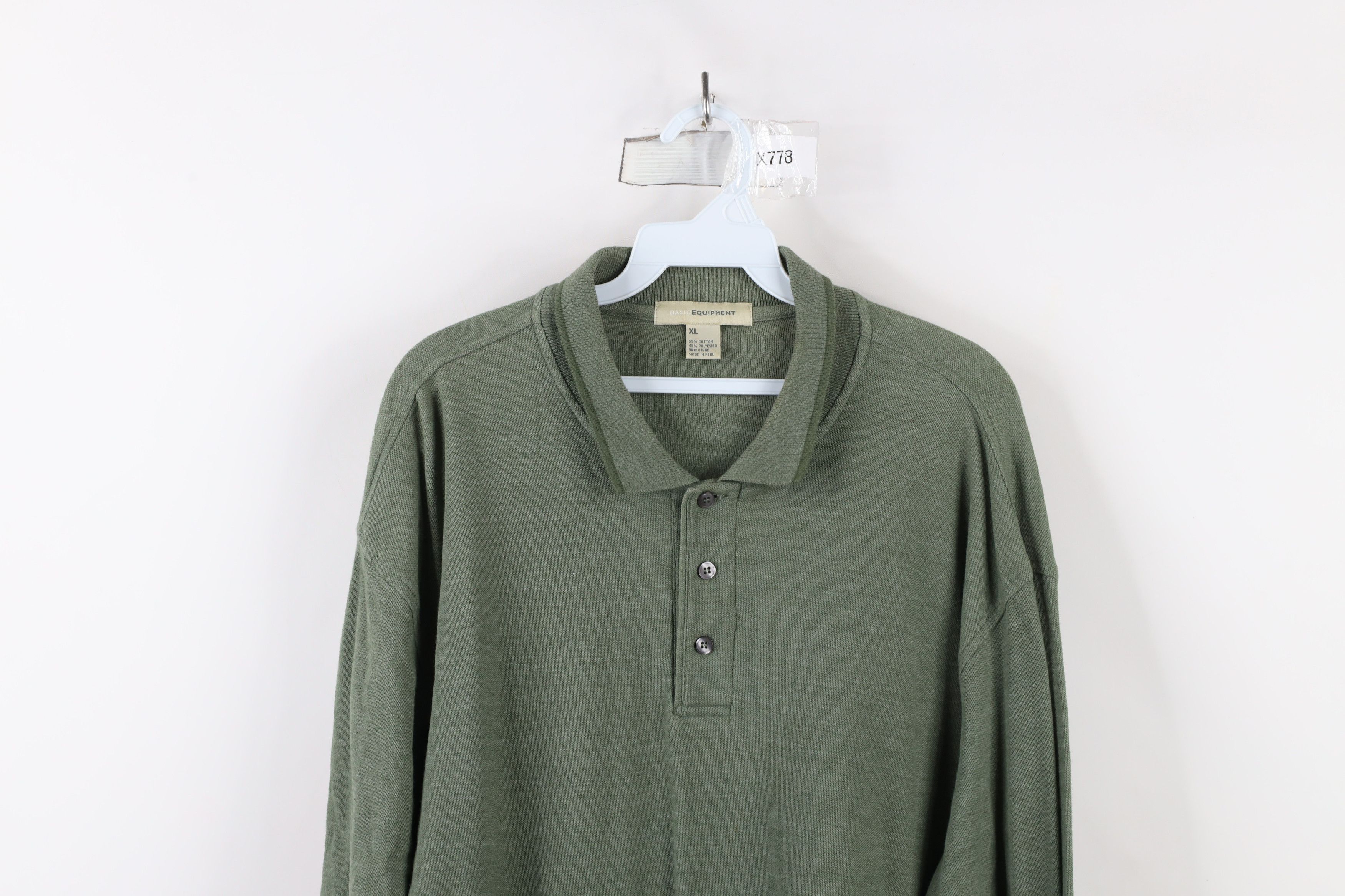 Vintage Vintage 90s Streetwear Knit Long Sleeve Rugby Polo Green Size US XL / EU 56 / 4 - 2 Thumbnail