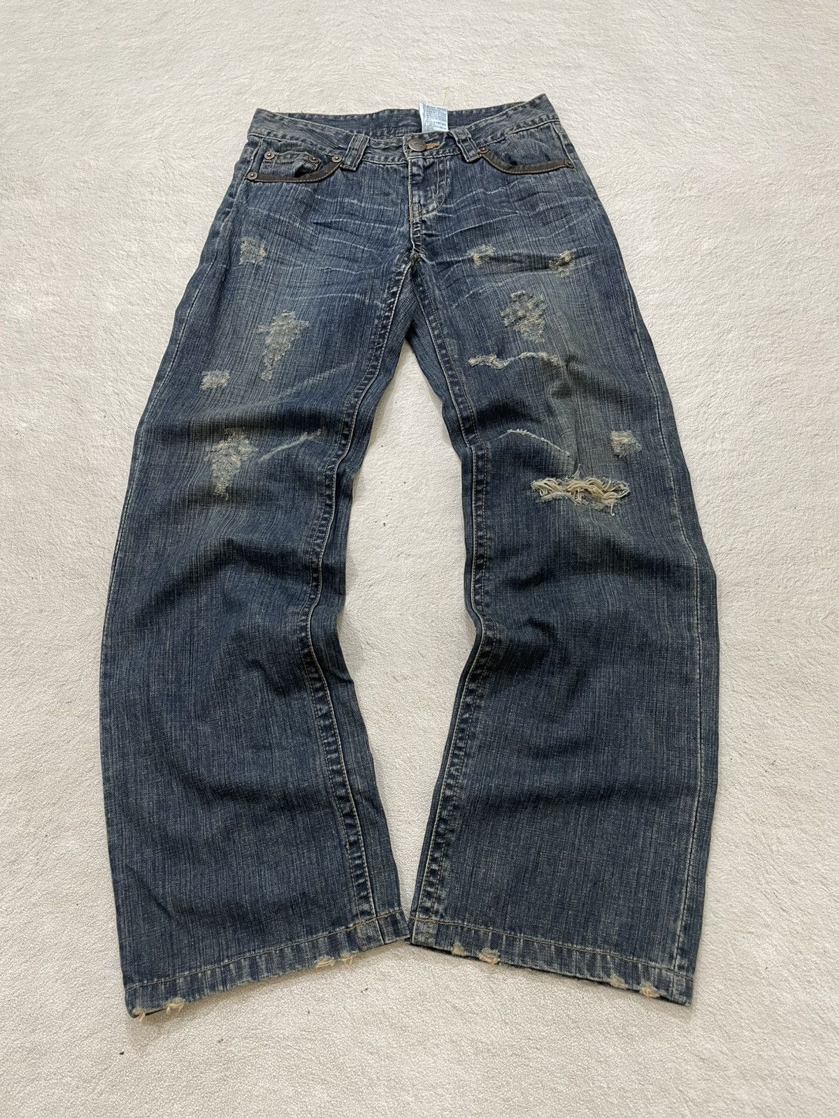 Japanese Brand 2000s DOHC Distressed Denim Mudwash Jeans Y2K Hysteric LGB Size US 29 - 1 Thumbnail