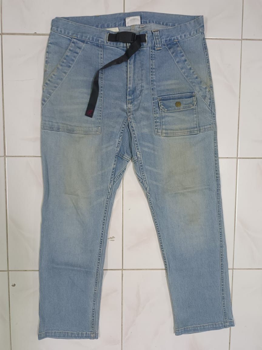 Gramicci × Vintage W33 Gramicci USA Single Belt Faded Blue Denim Jeans Retro Size US 33 - 1 Thumbnail