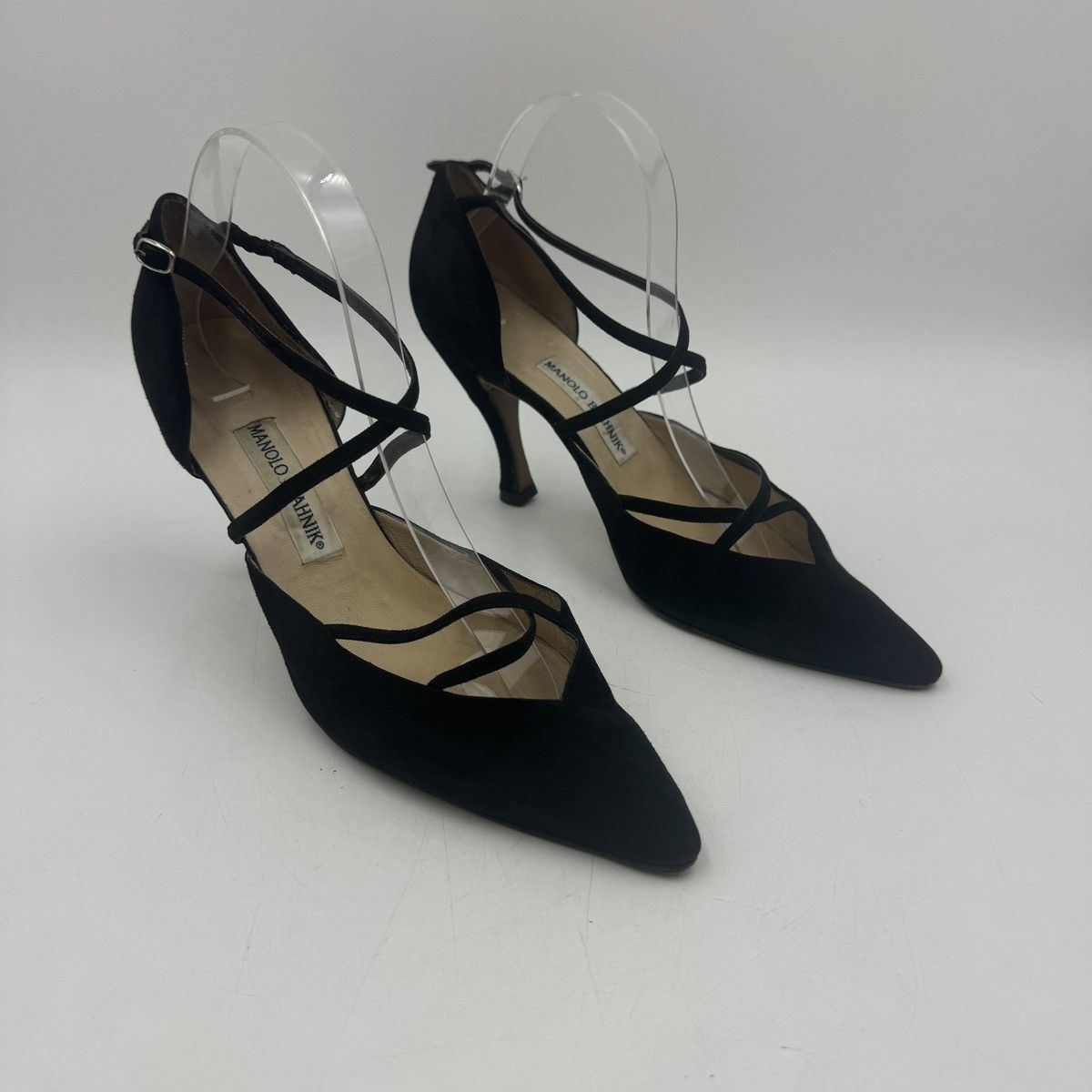 Manolo Blahnik Manolo Blahnik Black Suede Heels Size US 11 / IT 41 - 1 Thumbnail