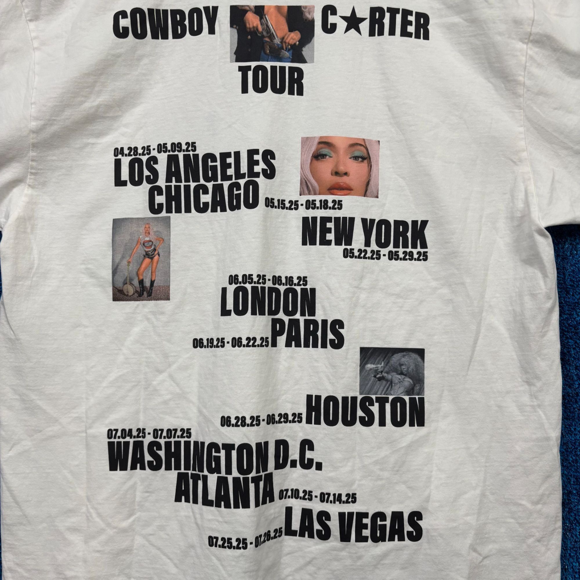 Beyonce Beyoncé The Official Cowboy Carter Tour Stops Country Tee XL Size US XL / EU 56 / 4 - 2 Thumbnail