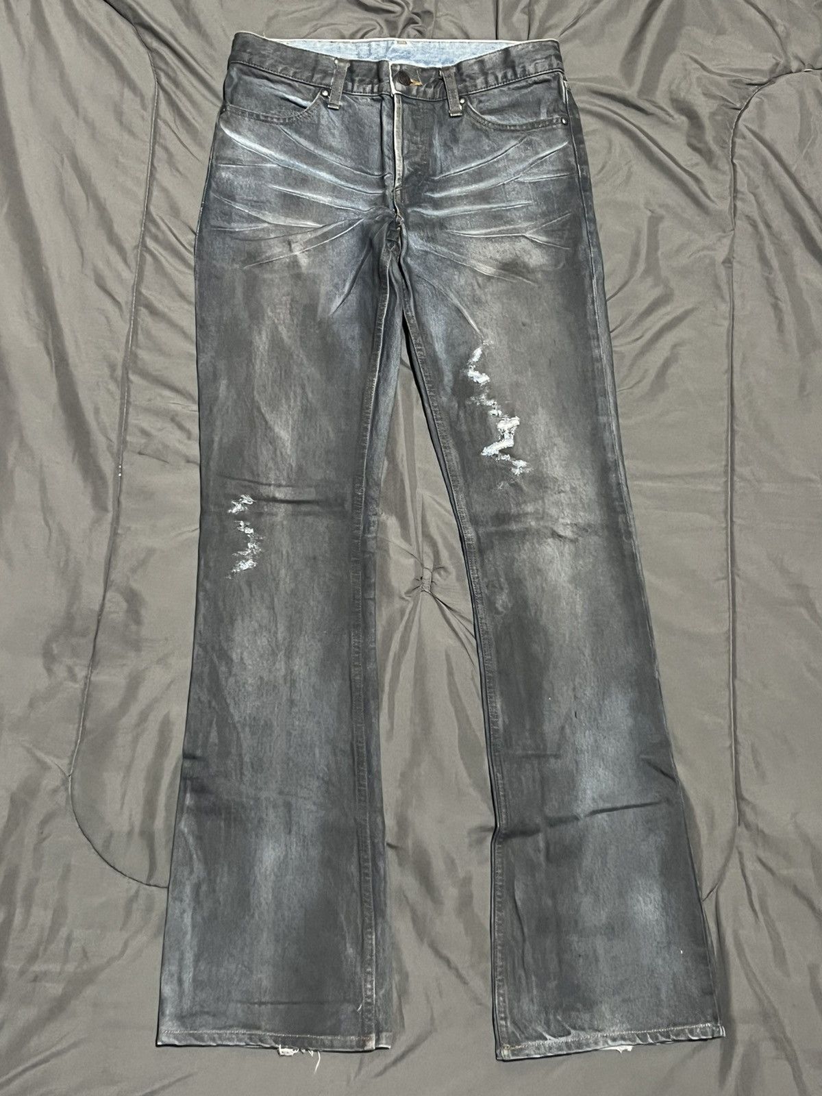 Shellac Shellac Distressed Flared Japanese Denim Size US 30 / EU 46 - 1 Thumbnail