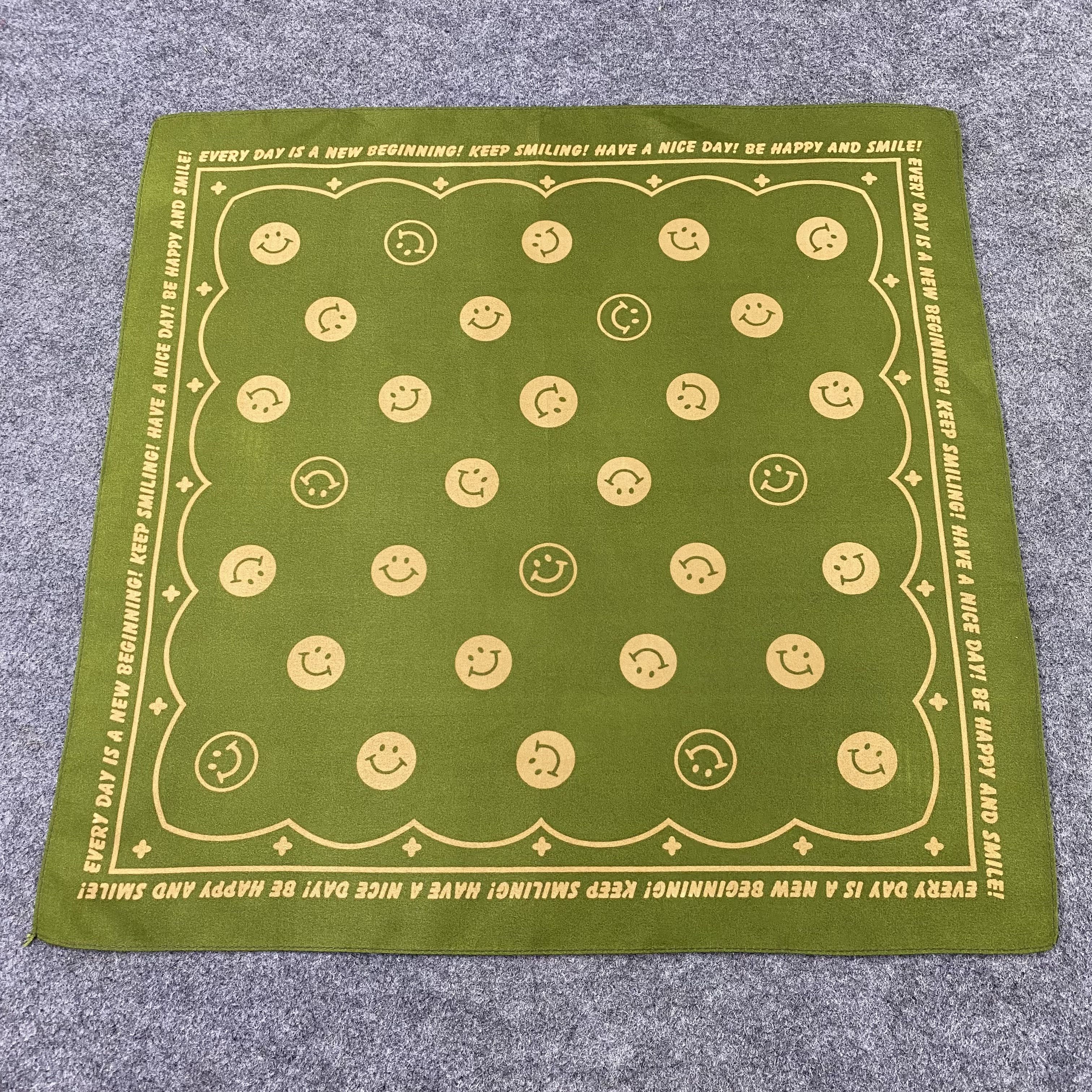 Japanese Brand Smile Face Monogram Handkerchief /Bandana /Neckerchief-B1393 Size ONE SIZE - 3 Thumbnail