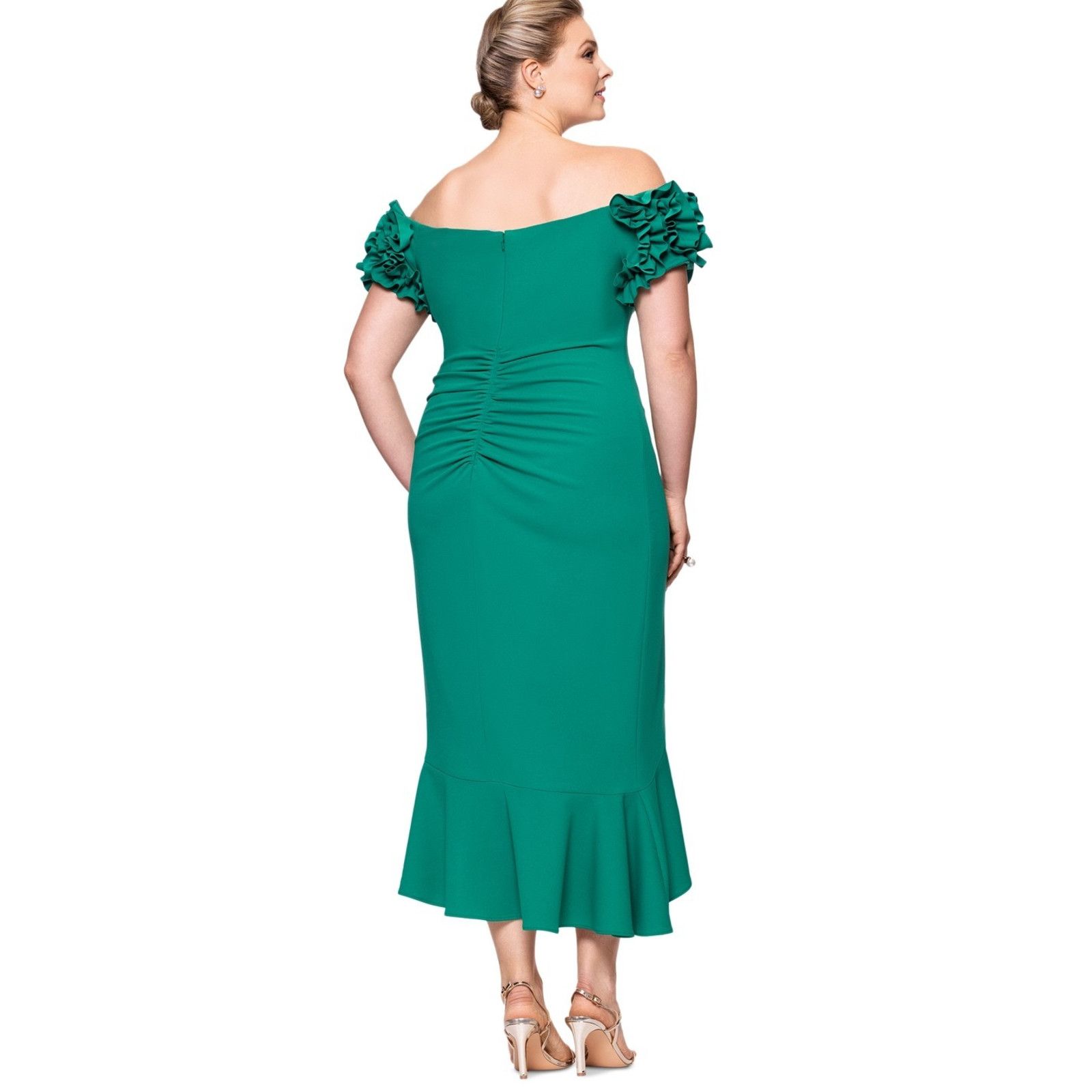 Other Xscape Evenings "Loretta" Scuba Crepe Off the Shoulder 22W Size 3XL / US 20-22 - 2 Thumbnail