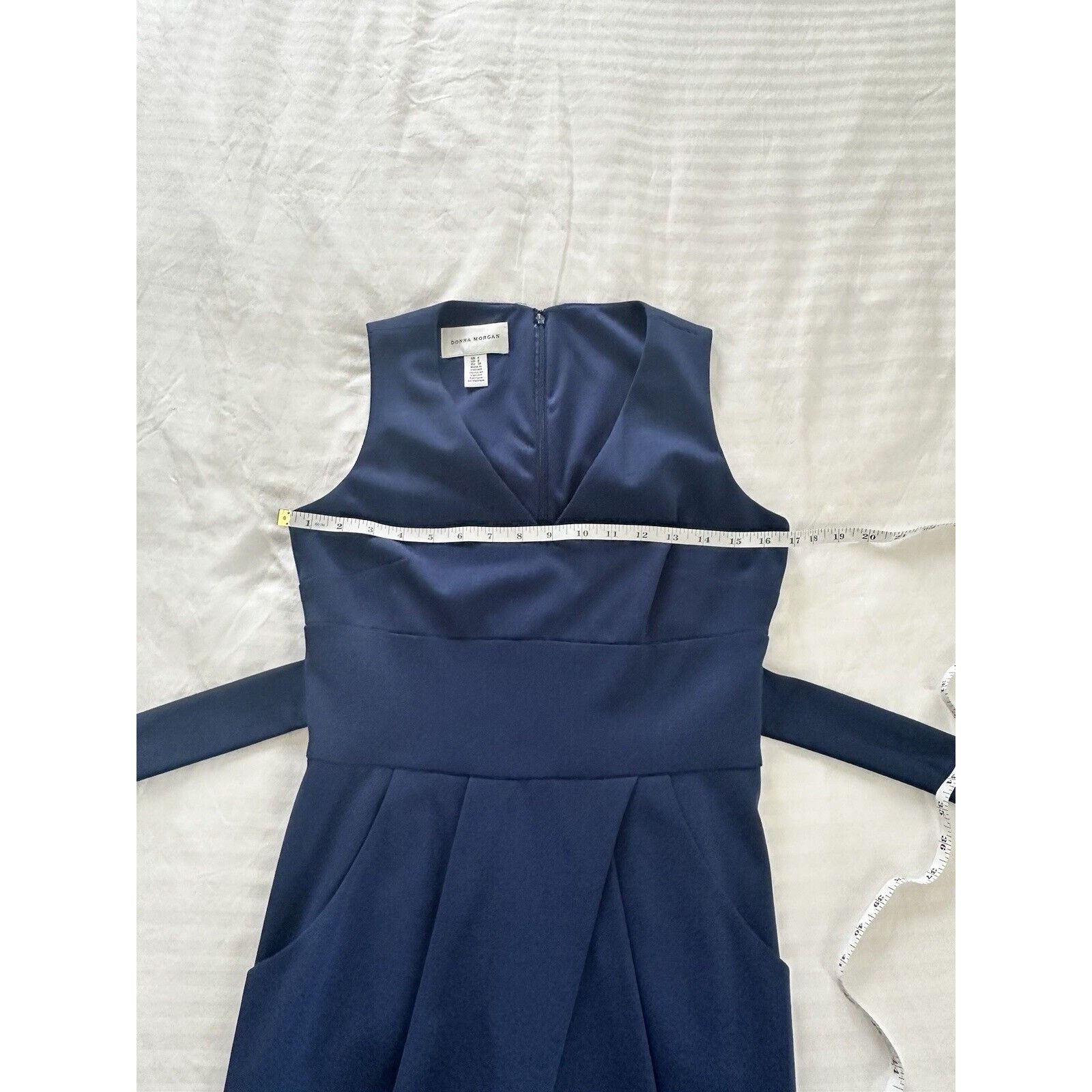 Donna Morgan Business Cocktail Blue Tulip Dress Size 4 Donna Morgan Size S / US 4 / IT 40 - 11 Thumbnail