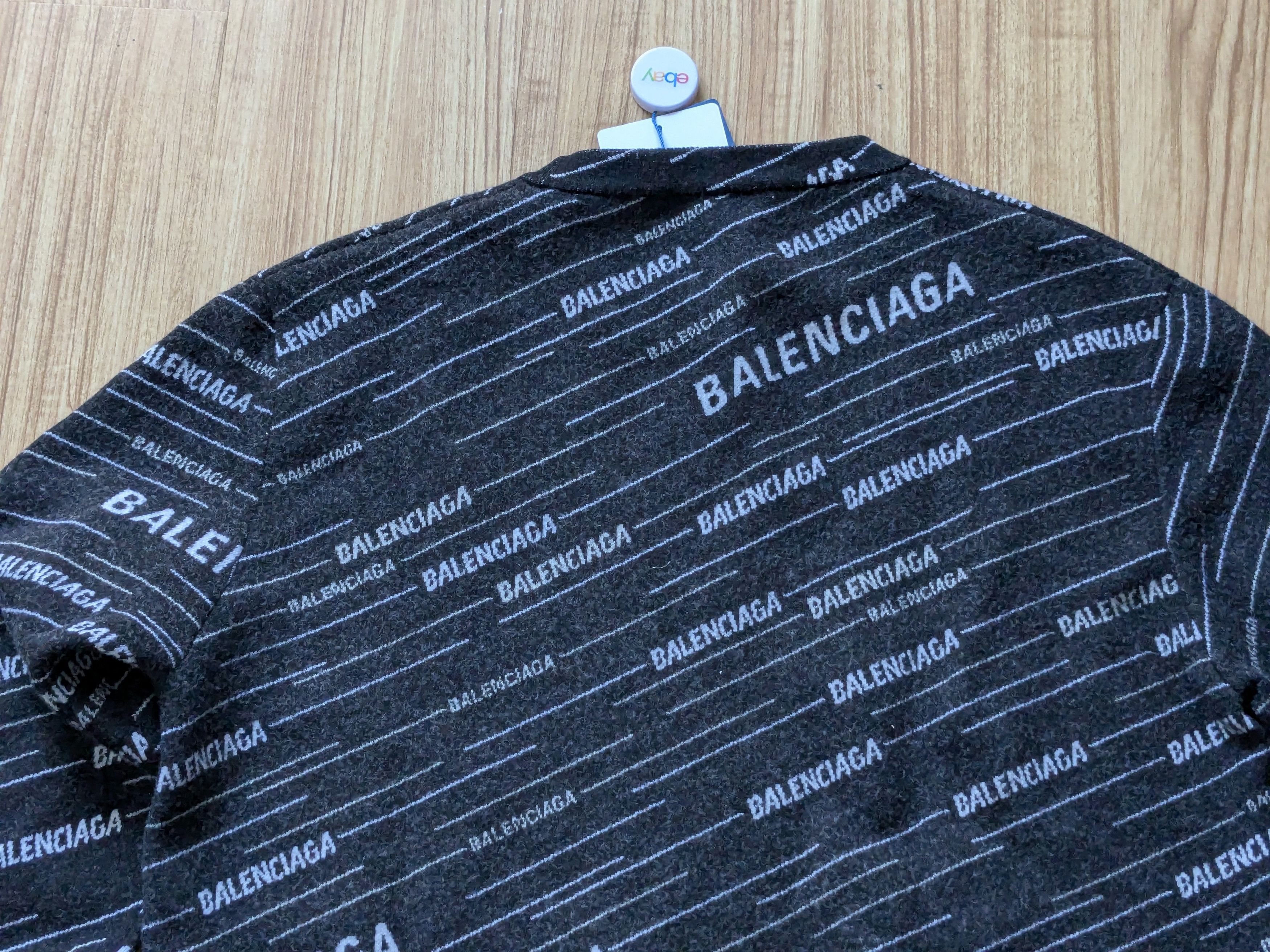 Balenciaga Balenciaga Sweater Jacquard Logo Black White Medium Size US M / EU 48-50 / 2 - 6 Thumbnail