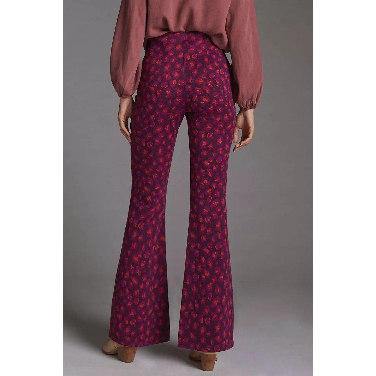 Anthropologie New Anthropologie Maeve Knit Flare Pants $130 X-SMALL Purple Size 26" / US 2 / IT 38 - 3 Thumbnail