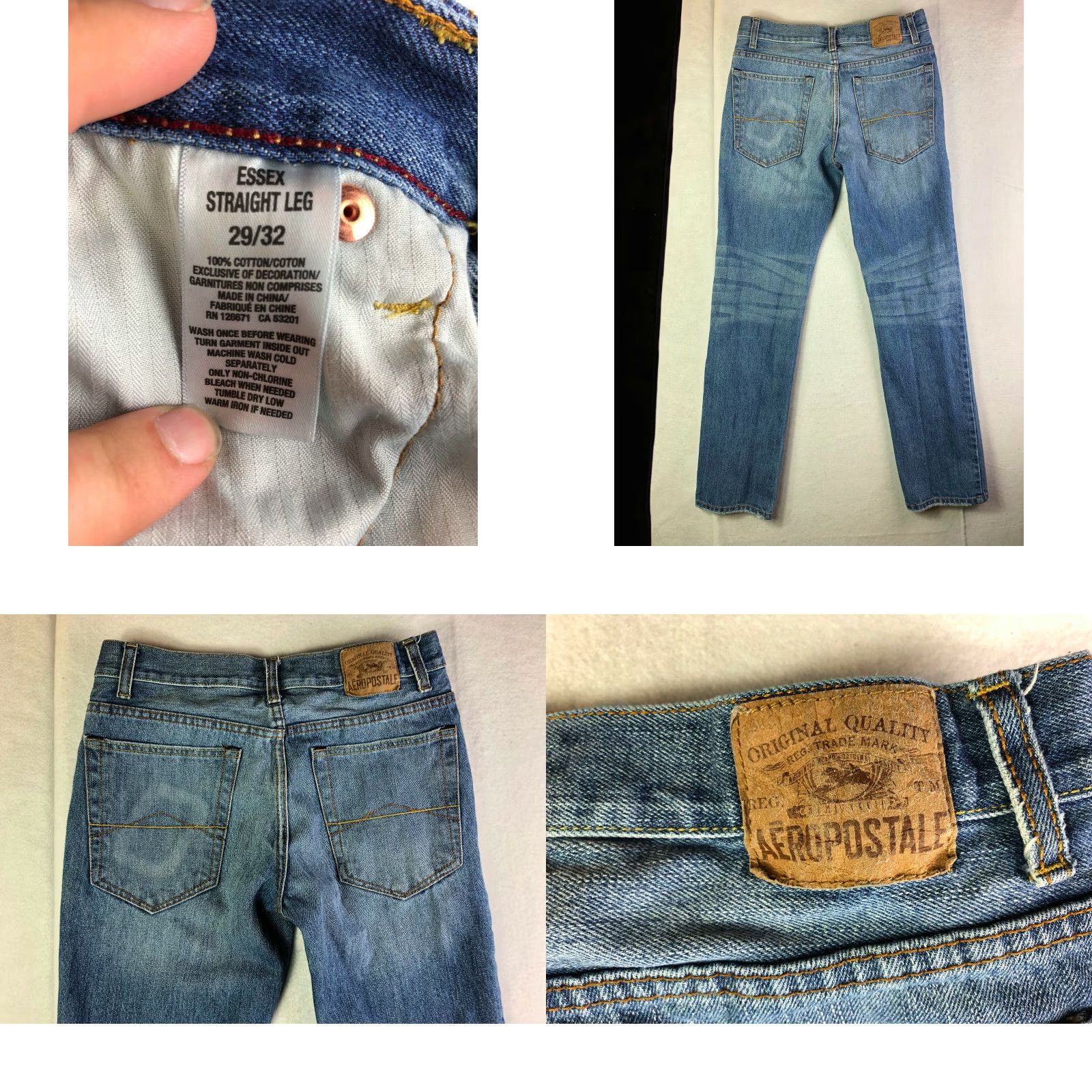 Aeropostale AeroPostale Essex Straight Leg Jeans Mens 29x29 Blue Denim Medium Zip Logo Vintage Not N/A Size US 29 - 8 Thumbnail