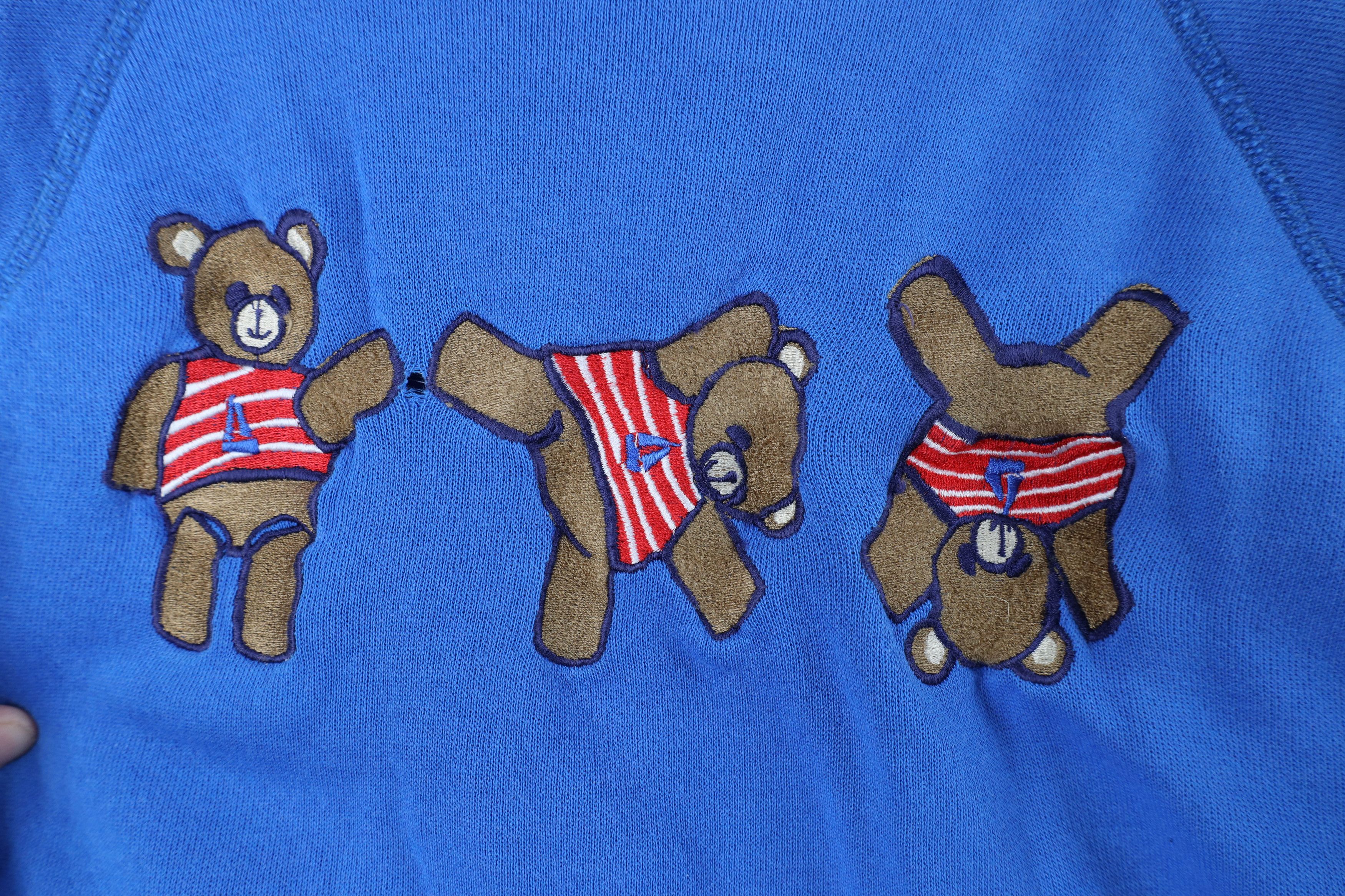 Vintage Vintage 80s 90s Streetwear Cartwheel Bear Sweatshirt Blue Size L / US 10 / IT 46 - 4 Thumbnail