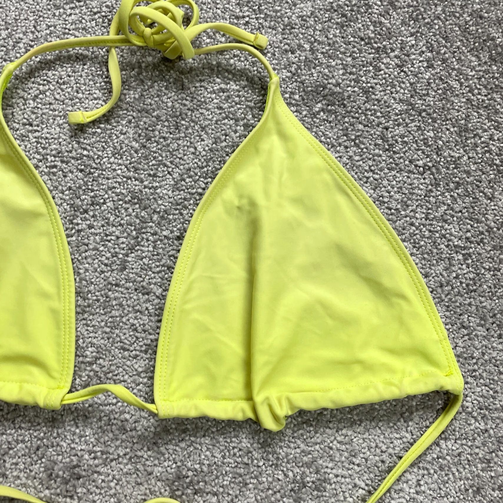 Triangl Unbranded Triangle Swimwear Bikini Top Women Large Yellow Spaghetti Beach Size L / US 10 / IT 46 - 4 Thumbnail