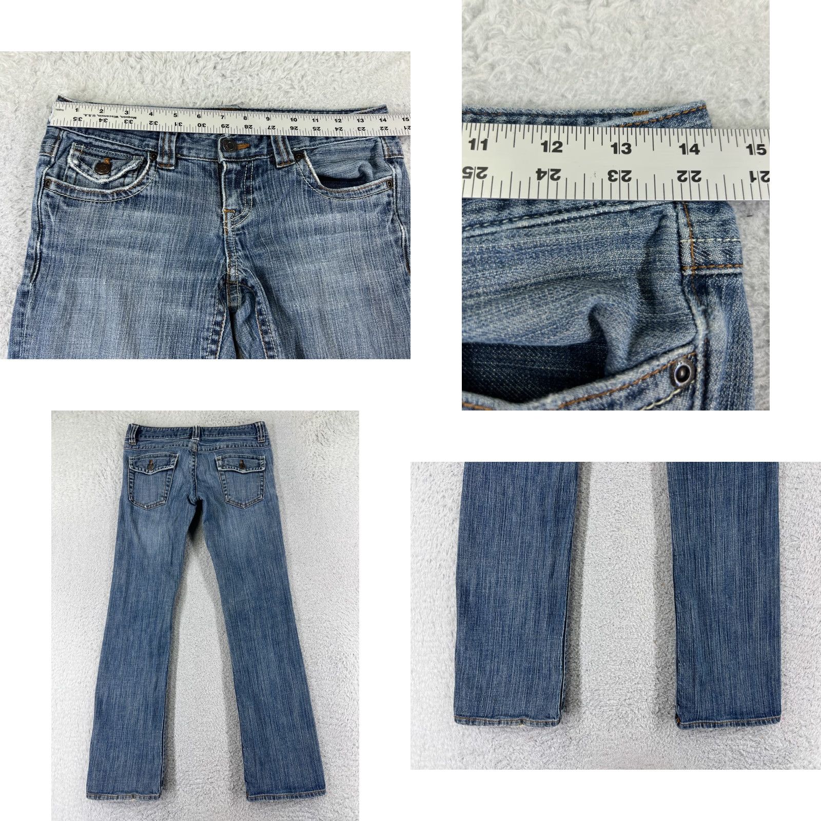 Vintage VINTAGE Gadzooks Jeans Womens 27 Blue Denim Boot Cut Flap Pocket Cotton 26x29 Size 27" / US 4 / IT 40 - 9 Thumbnail