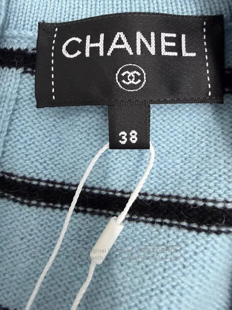Chanel Chanel Blue and black striped button cardigan coat Size XS / US 0-2 / IT 36-38 - 4 Thumbnail