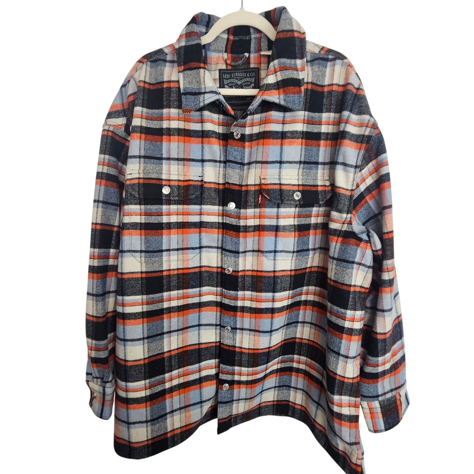 Levi's Levis Mens Portola Chore Coat Wool Trucker Jacket Plaid Size US XL / EU 56 / 4 - 1 Thumbnail