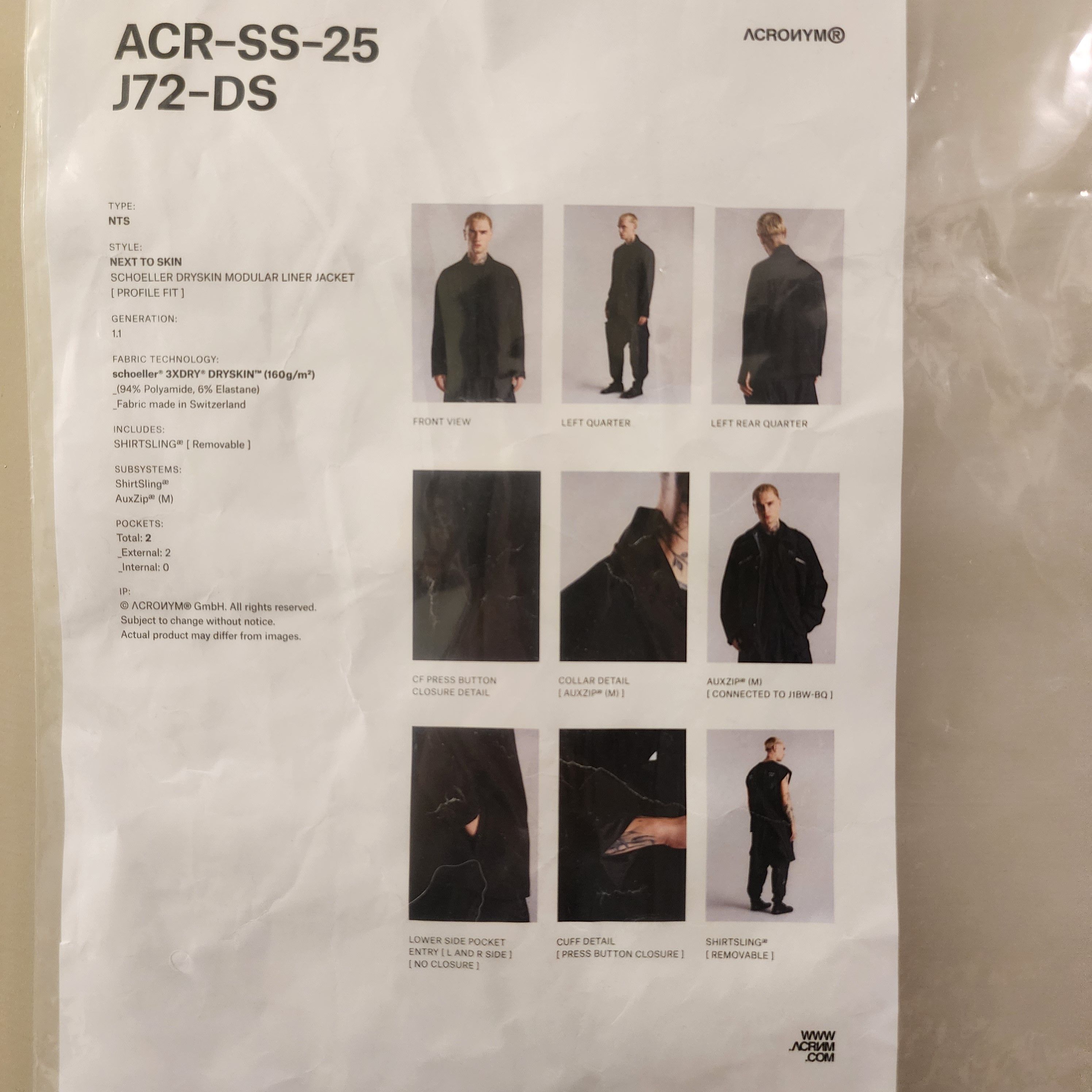ACRONYM ー ACR-SS-23 J72-DS ー SIZE 〈M〉 Acronym J72-DS | Grailed