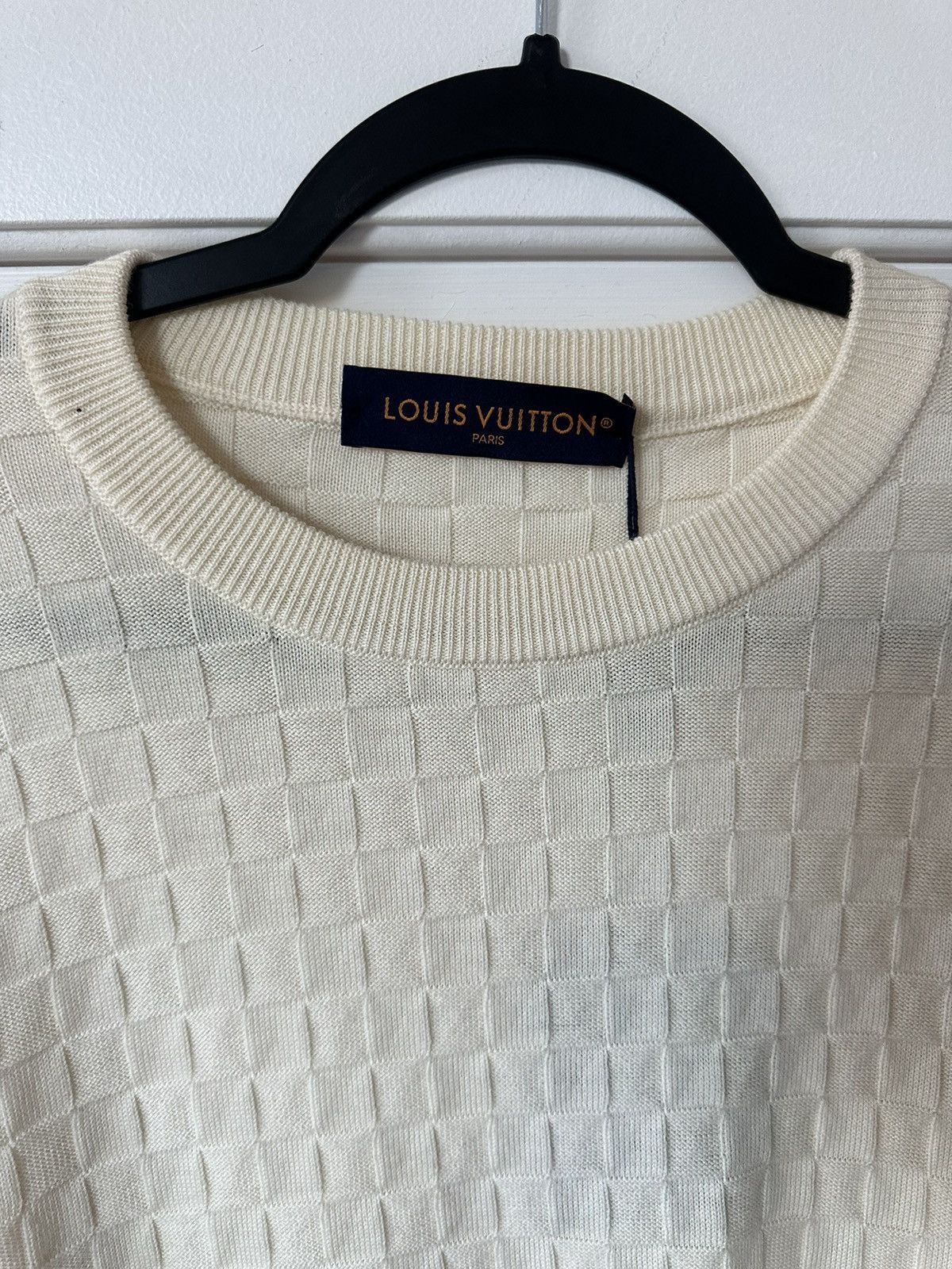 Louis Vuitton Louis Vuitton Damier Wool Long-Sleeved Crewneck Size US XL / EU 56 / 4 - 4 Thumbnail