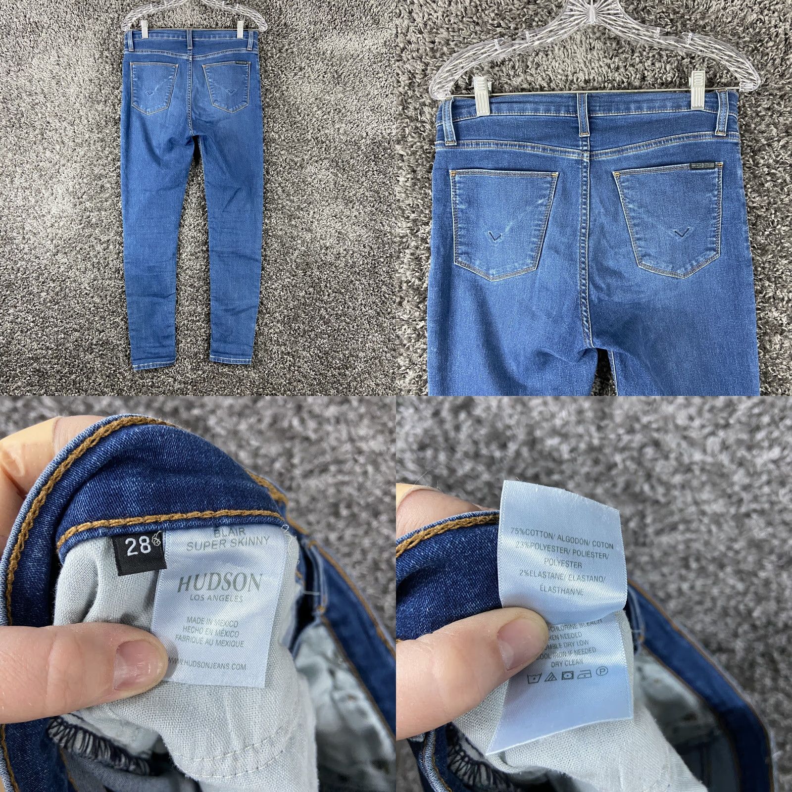Hudson VINTAGE Hudson Los Angeles Blair Super Skinny Jeans Women 28 Blue Skinny 28 Womens Size 28" / US 6 / IT 42 - 8 Thumbnail