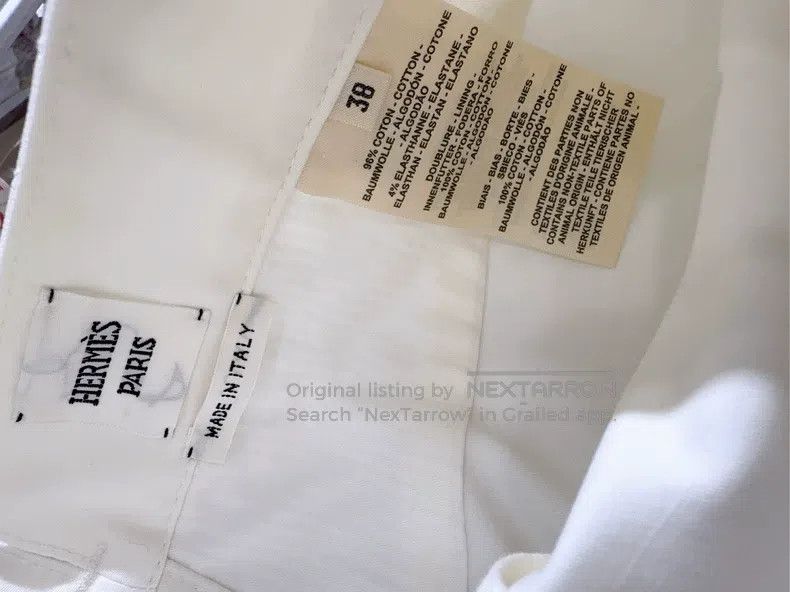 Hermes Hermes White diamond pattern skirt Size 25" / US 0 / IT 36 - 7 Thumbnail