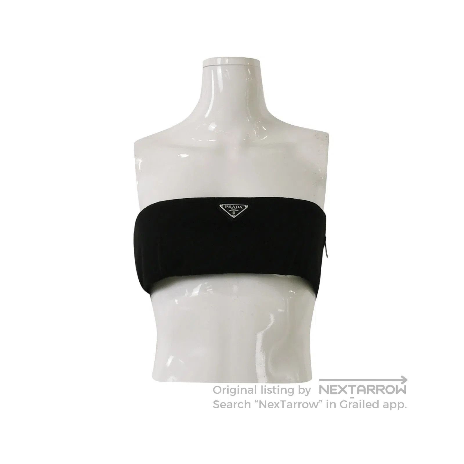 Prada Prada Black Triangle Logo Crop Top . Size M / US 6-8 / IT 42-44 - 1 Thumbnail