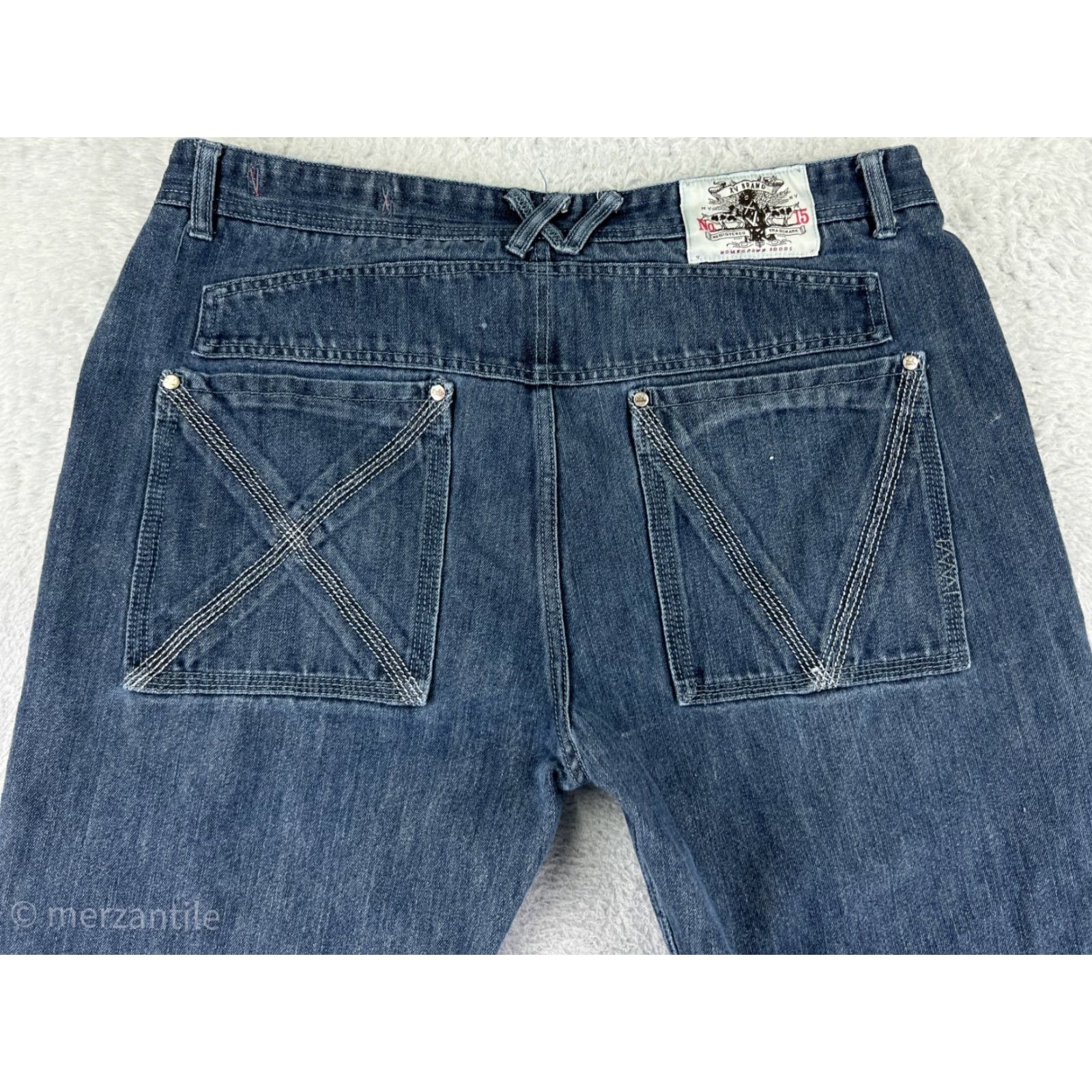 Phat Farm VINTAGE Phat Farm Jeans Men 40 Blue Denim Hip Hop Street Wear 5-Pocket Design Regular Straight Mid Rise 40 in Inseam 28 in Cotton Stretch Embroidered Size US 40 / EU 56 - 3 Thumbnail