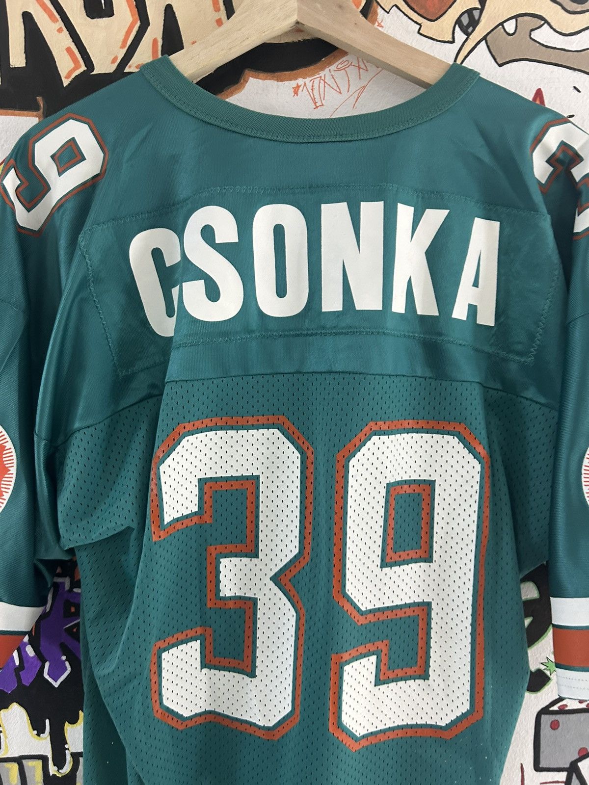 NFL × Vintage 90s #39 Larry Csonka Dolphins Jersey Size US XL / EU 56 / 4 - 4 Thumbnail
