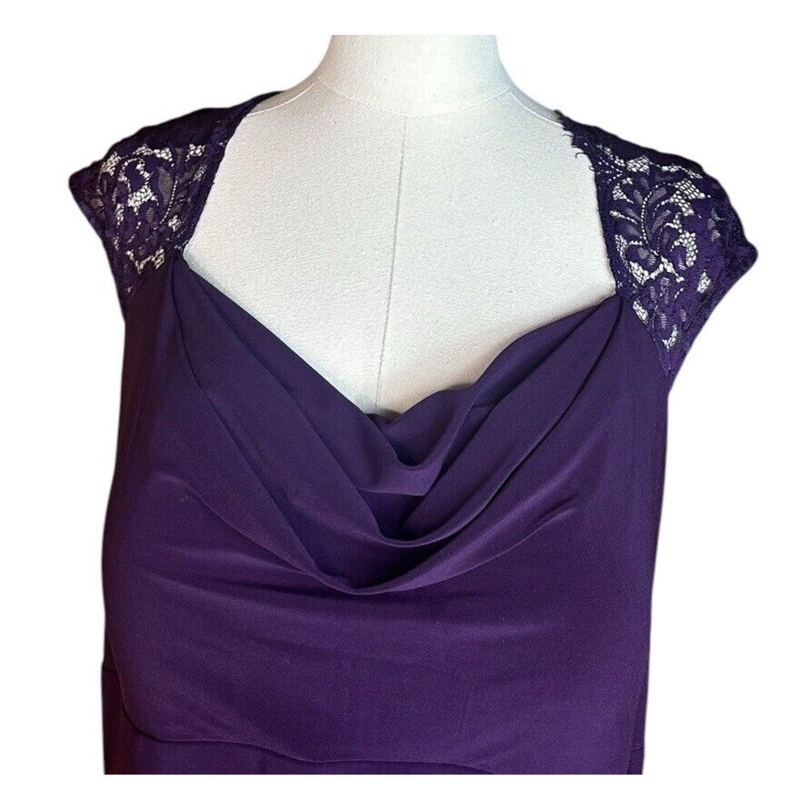Other MSK Purple Keyhole Lace Faux Wrap Long Formal Gown Dress 14 Size XL / US 12-14 / IT 48-50 - 7 Thumbnail