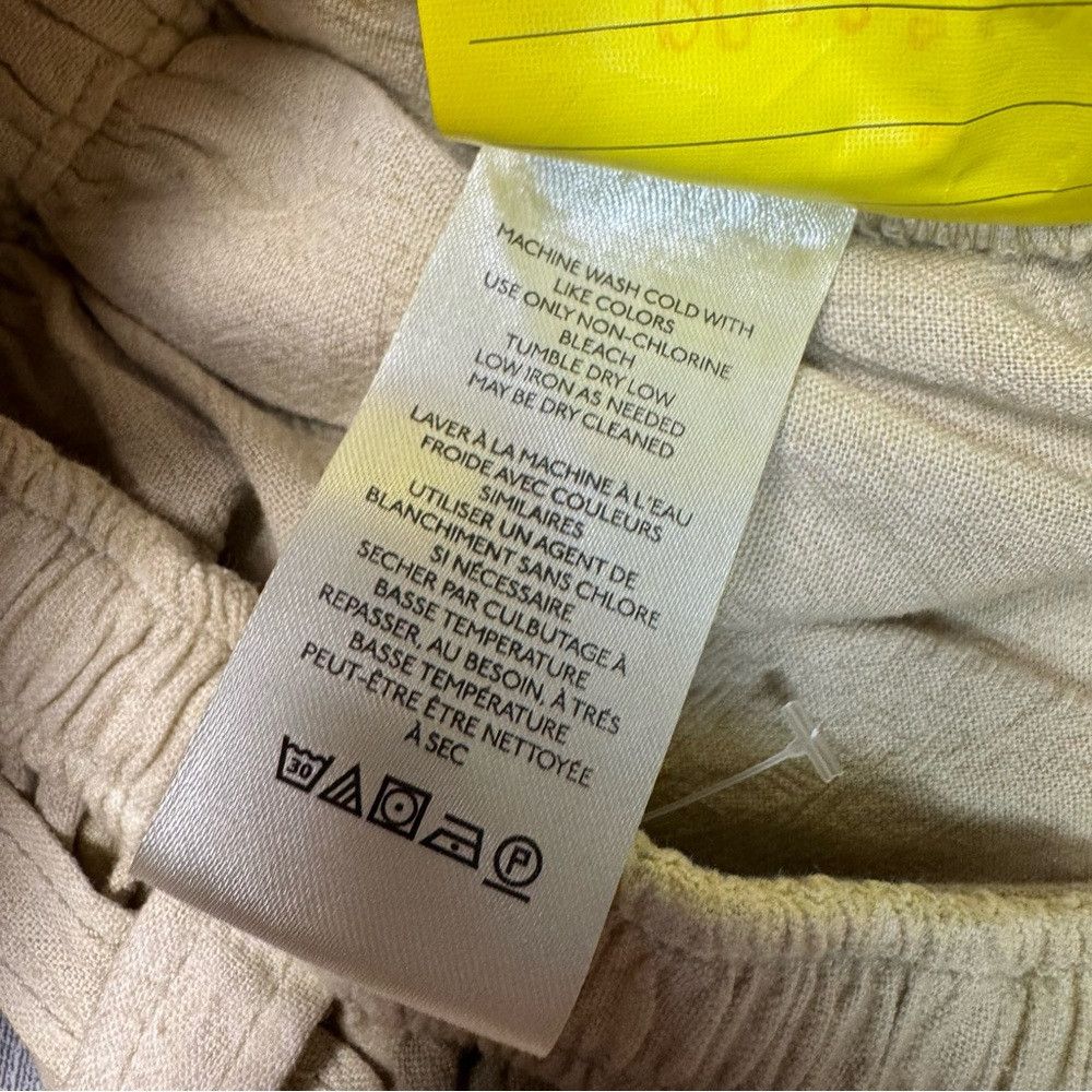 Free People New Free People Costa Linen Solid Morning Oat Pants Size XS Size 26" / US 2 / IT 38 - 8 Thumbnail