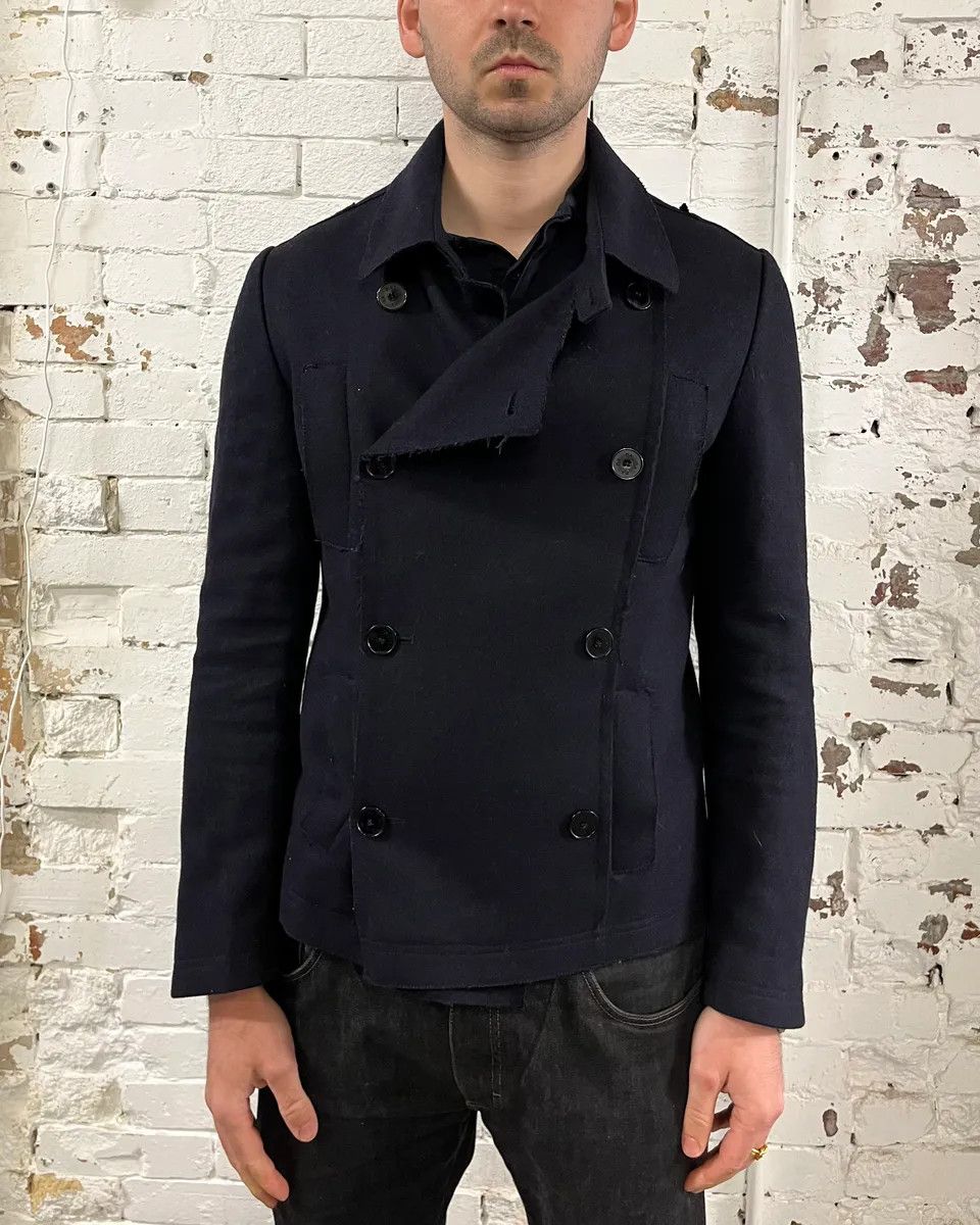 Daniele Alessandrini Daniele Alessandrini Navy Wool Double-Breasted Coat Size US M / EU 48-50 / 2 - 2 Thumbnail