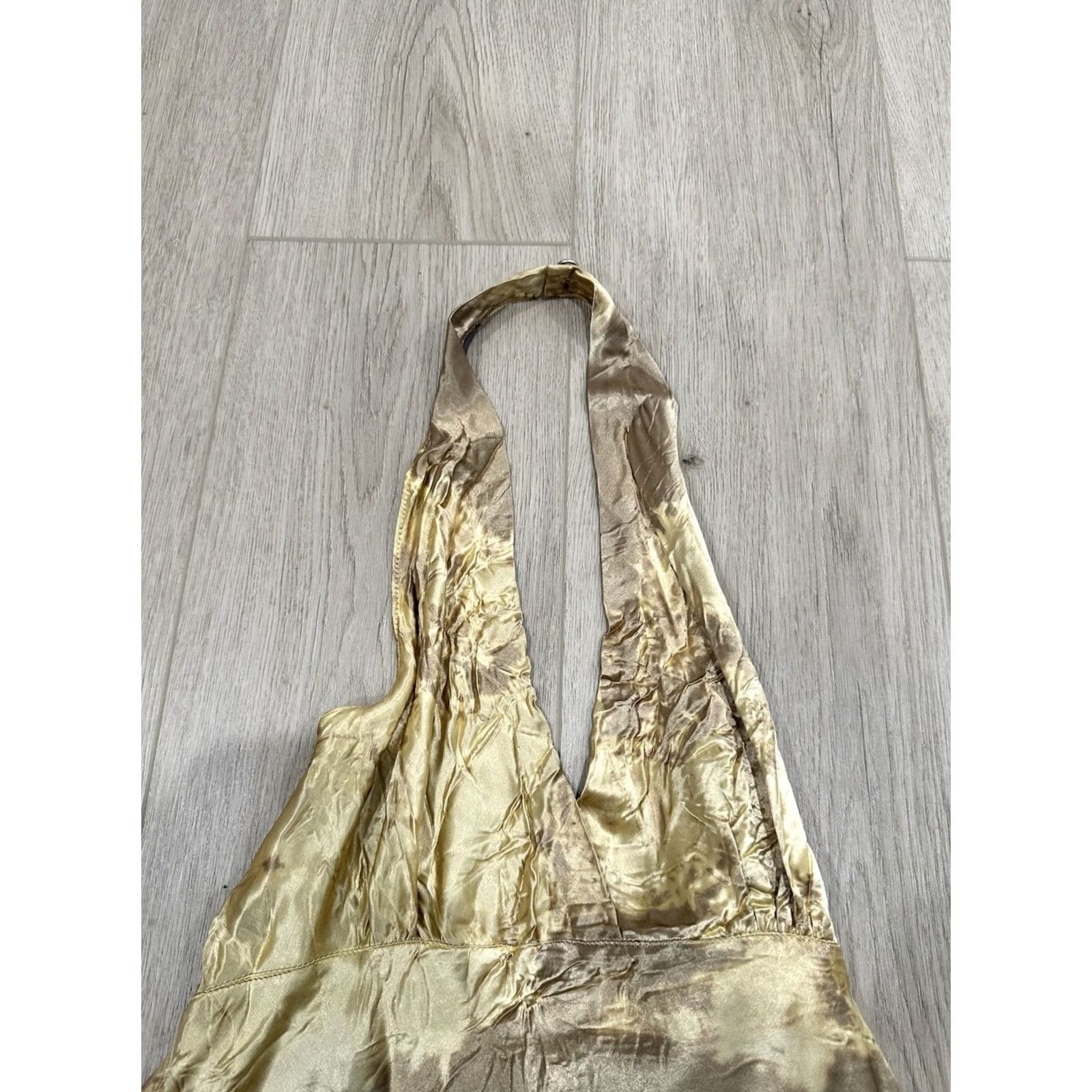 Vintage VINTAGE Momo Falana Dress Women's Long Sleeveless Hand Dyed Rayon Gold "Empire" Small Size S / US 4 / IT 40 - 7 Thumbnail