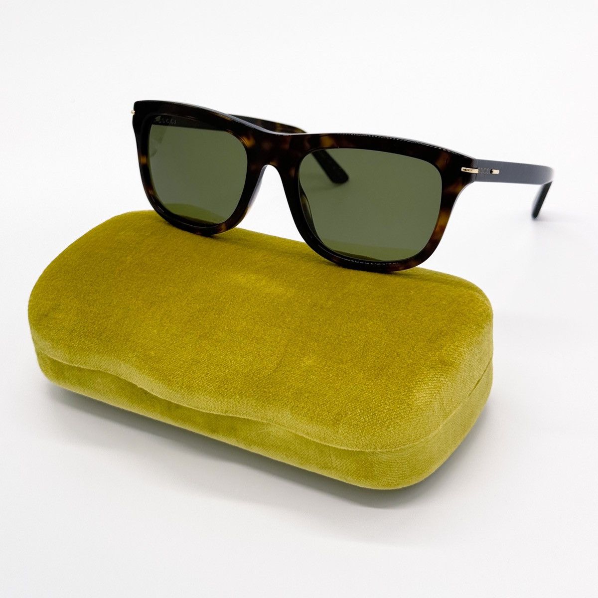 Gucci NEW GUCCI GG1444S 002 SQUARE HAVANA GREEN MEN SUNGLASSES Size ONE SIZE - 1 Thumbnail