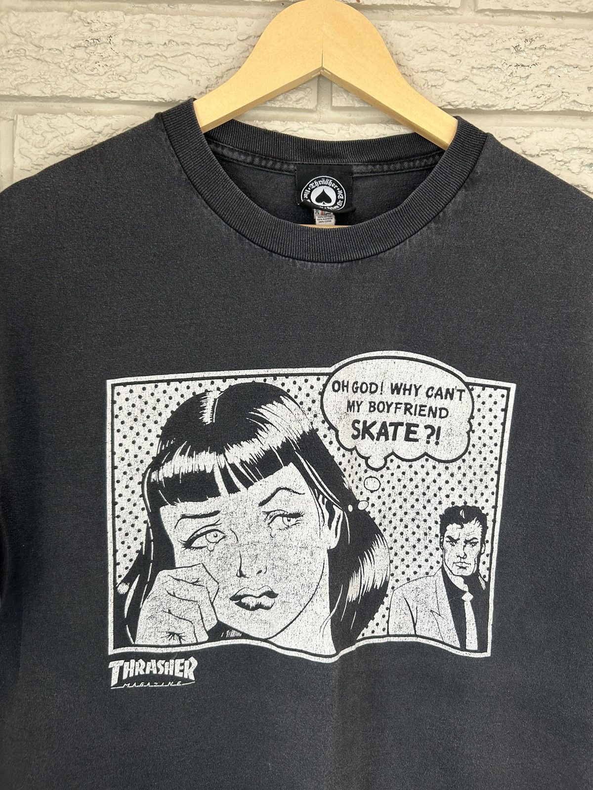 Thrasher × Vintage Vintage Thrasher “Why Cant My Boyfriend Skate?” T Shirt Size US L / EU 52-54 / 3 - 2 Thumbnail