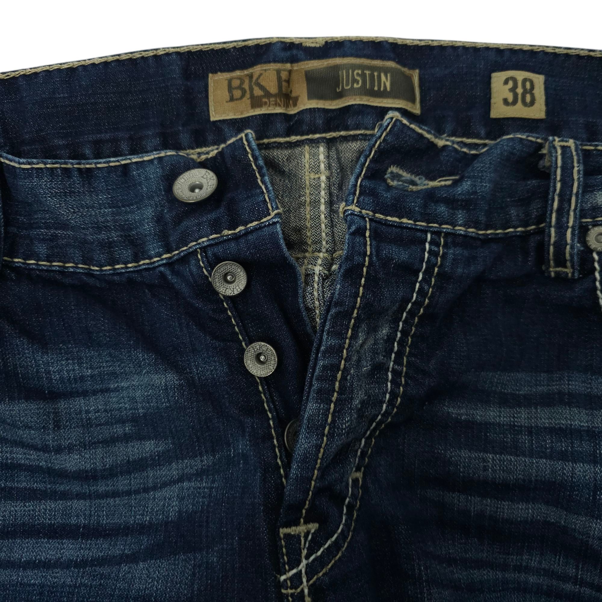 BKE BKE Justin Button Fly Jeans Mens Size 38x32.5" Distressed Size US 38 / EU 54 - 7 Thumbnail