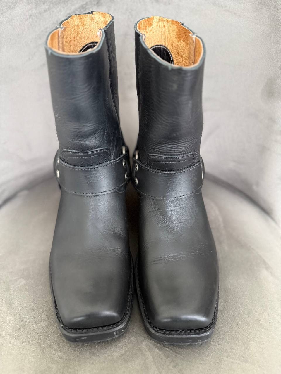 Sancho Boots Sancho Biker Cowboy shortened Black Leather Womens Boots Size US 7 / IT 37 - 8 Thumbnail