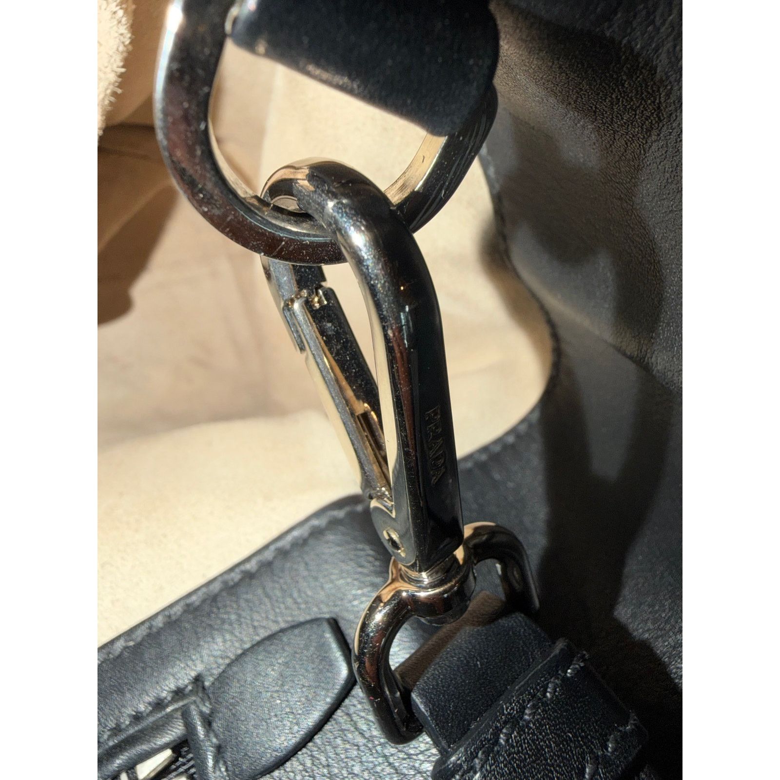 Prada Prada Galleria Medium Satchel Tote Bag Black Double Zip Size ONE SIZE - 9 Thumbnail