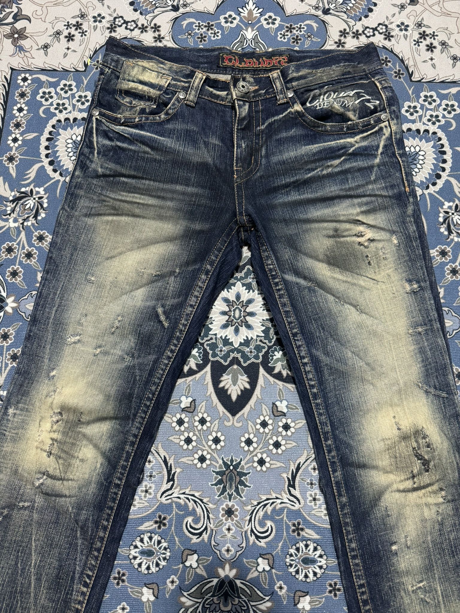 Japanese Brand × Seditionaries Cloud 77 Distressed Skull Patches Jeans Size US 29 - 6 Thumbnail