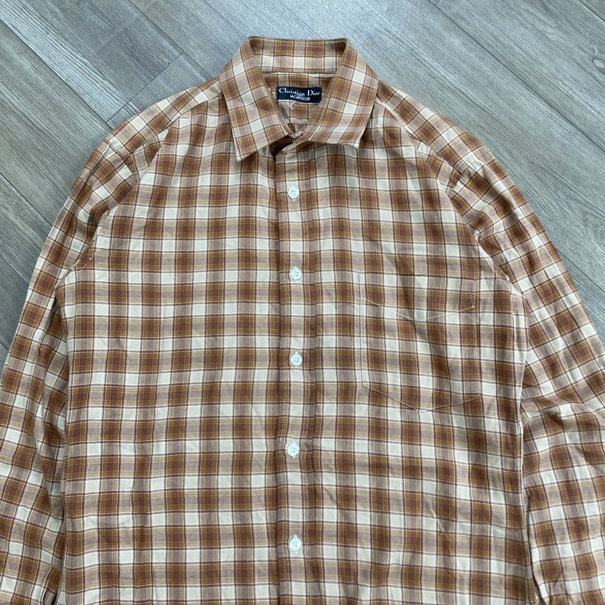 Dior 1990s Vintage Christian Dior Monsieur Plaid Flannel Shirt Size M / US 6-8 / IT 42-44 - 2 Thumbnail