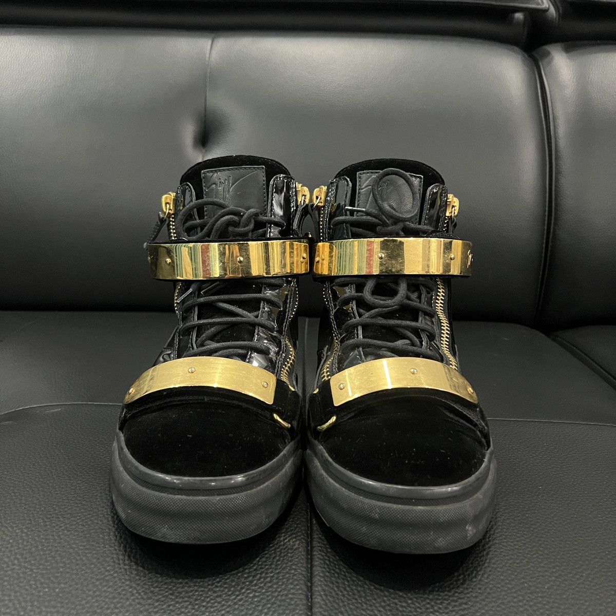 Giuseppe Zanotti Giuseppe Zanotti GZ Double Buckle Patent High-Top Sneakers V Size US 9 / EU 42 - 8 Thumbnail