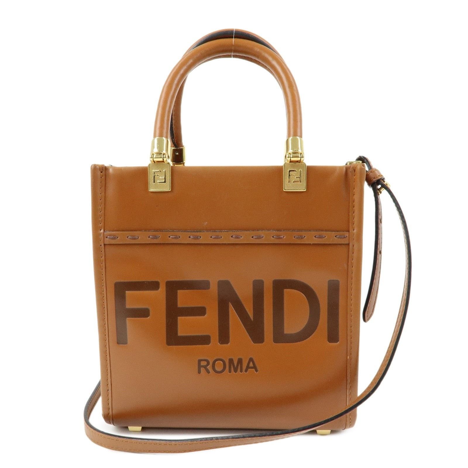 Fendi Fendi Sunshine Shopper Small Calfskin Top Handle Bag Brown Size ONE SIZE - 1 Thumbnail