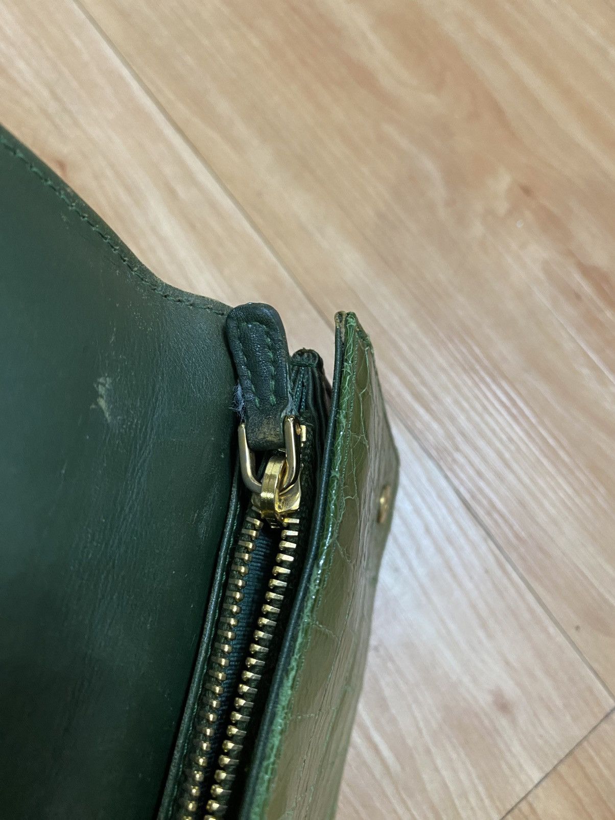 Miu Miu Miu miu crocodile green leather long wallet rare colour Size ONE SIZE - 7 Thumbnail