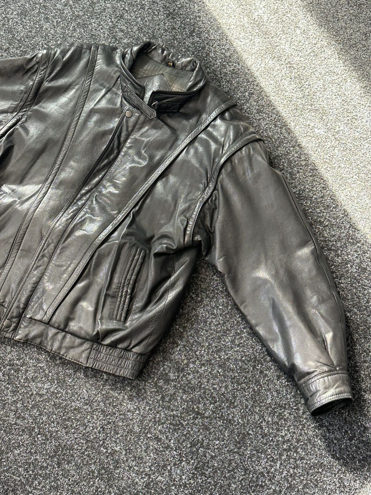 Vintage 🚨Vintage 90s Leather Biker Jacket-West Style Maison Margiela Size US L / EU 52-54 / 3 - 4 Thumbnail
