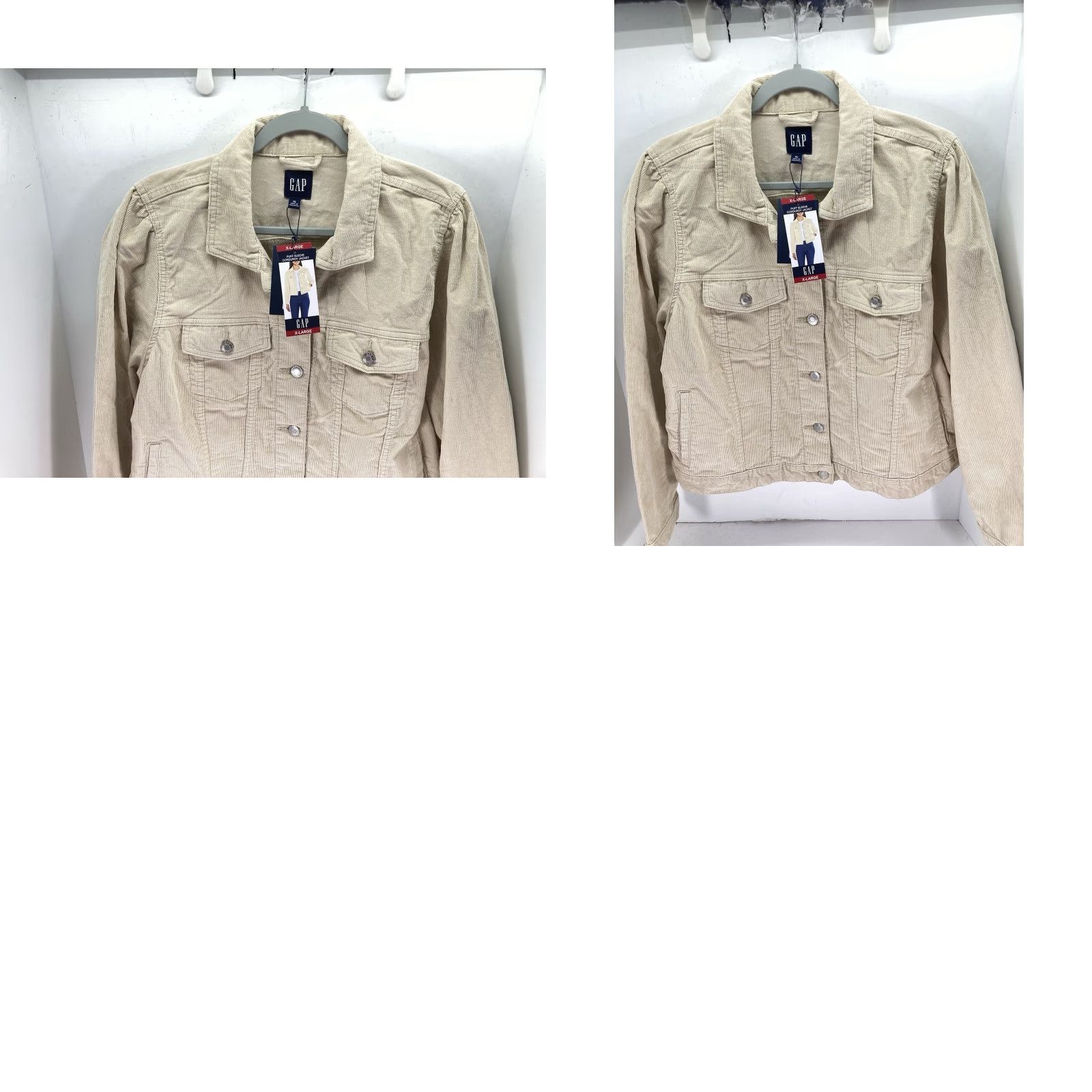Gap VINTAGE Gap Corduroy Jacket Women XL Beige Button Puff Sleeve Stretch Cotton NWT Size XL / US 12-14 / IT 48-50 - 9 Thumbnail