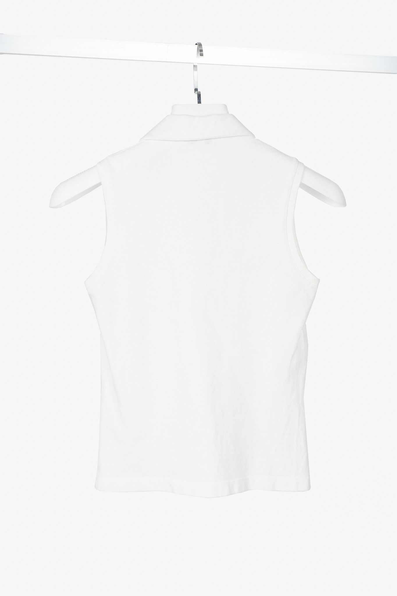 Loro Piana Loro Piana White Cotton-Pique Sleeveless Polo Size XS / US 0-2 / IT 36-38 - 2 Thumbnail