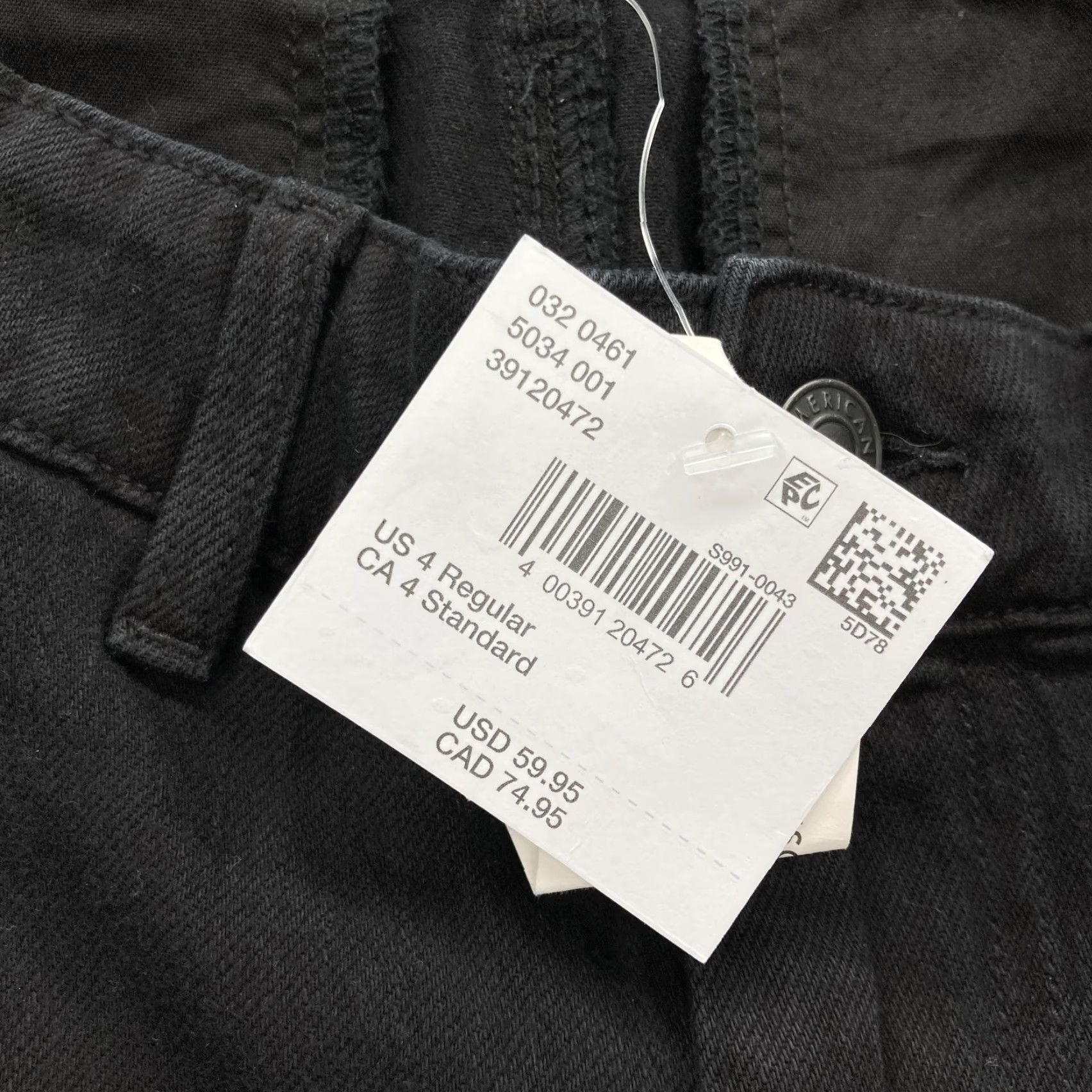 American Eagle Outfitters American Eagle Jeans Womens 4 Black High-Rise Baggy Wide Leg Cargo Stretch NWT Size 27" / US 4 / IT 40 - 6 Thumbnail