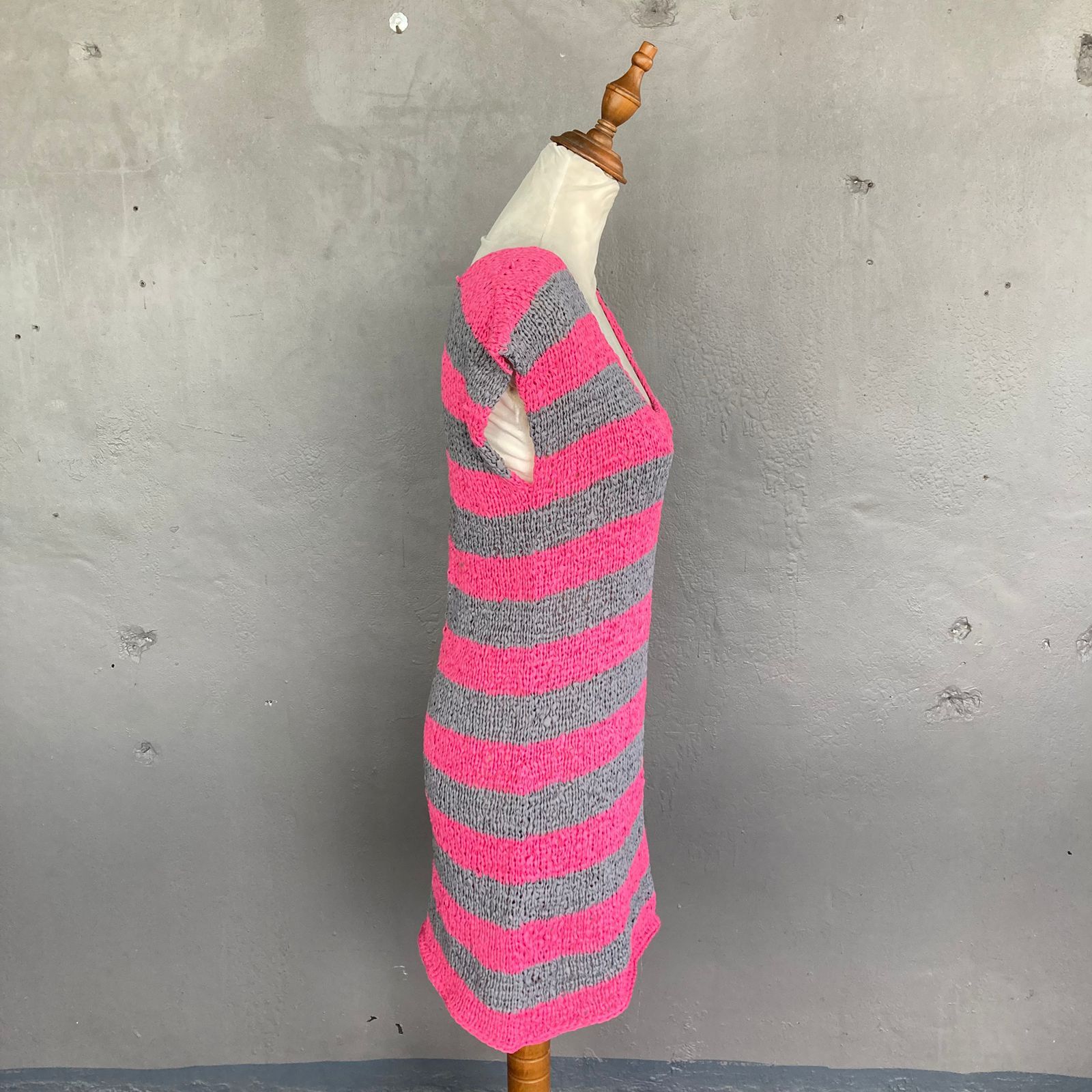 Pleats Please Issey Miyake Pleats Please - Vintage Knitted Striped Dress Size M / US 6-8 / IT 42-44 - 3 Thumbnail