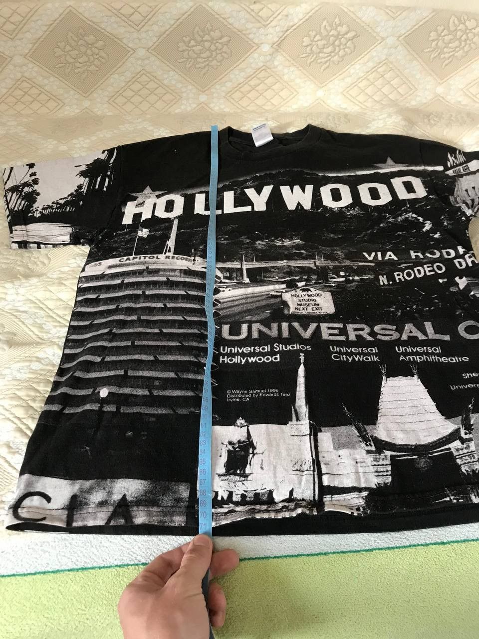 Other 🔥 VINTAGE 1996 WAYNE SAMUEL HOLLYWOOD ALL OVER PRINT T SHIRT Size US L / EU 52-54 / 3 - 8 Thumbnail