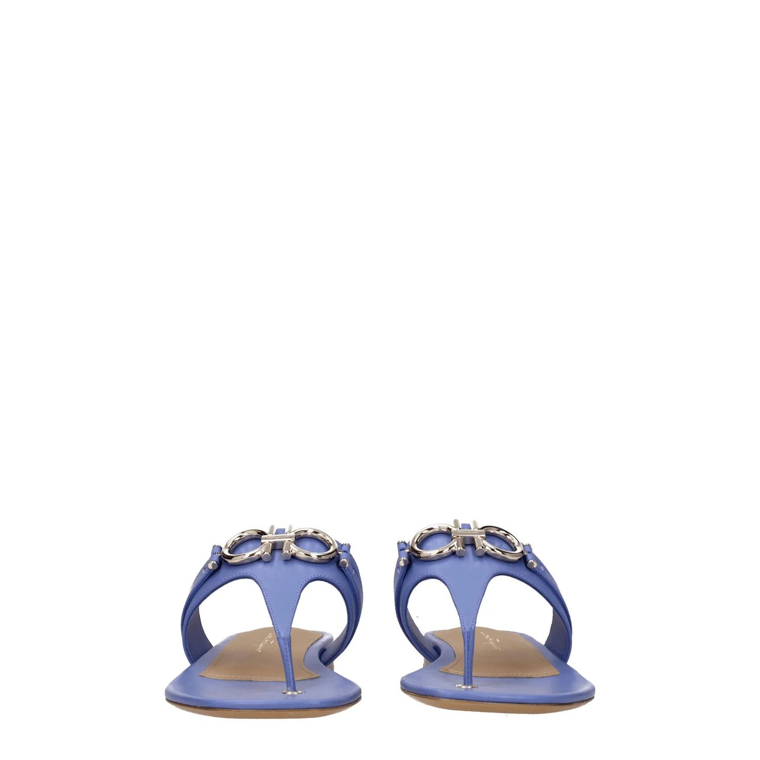 Salvatore Ferragamo ob1o1e1224 Leather Flip Flops in Violet Size US 8 / IT 38 - 3 Thumbnail